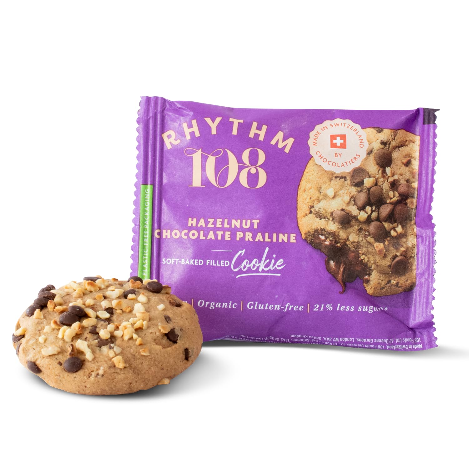 Rhythm 108 Schweizer Bio-Veganer Haselnuss-Schokoladen-Pralinen-Weichgebackener Keks