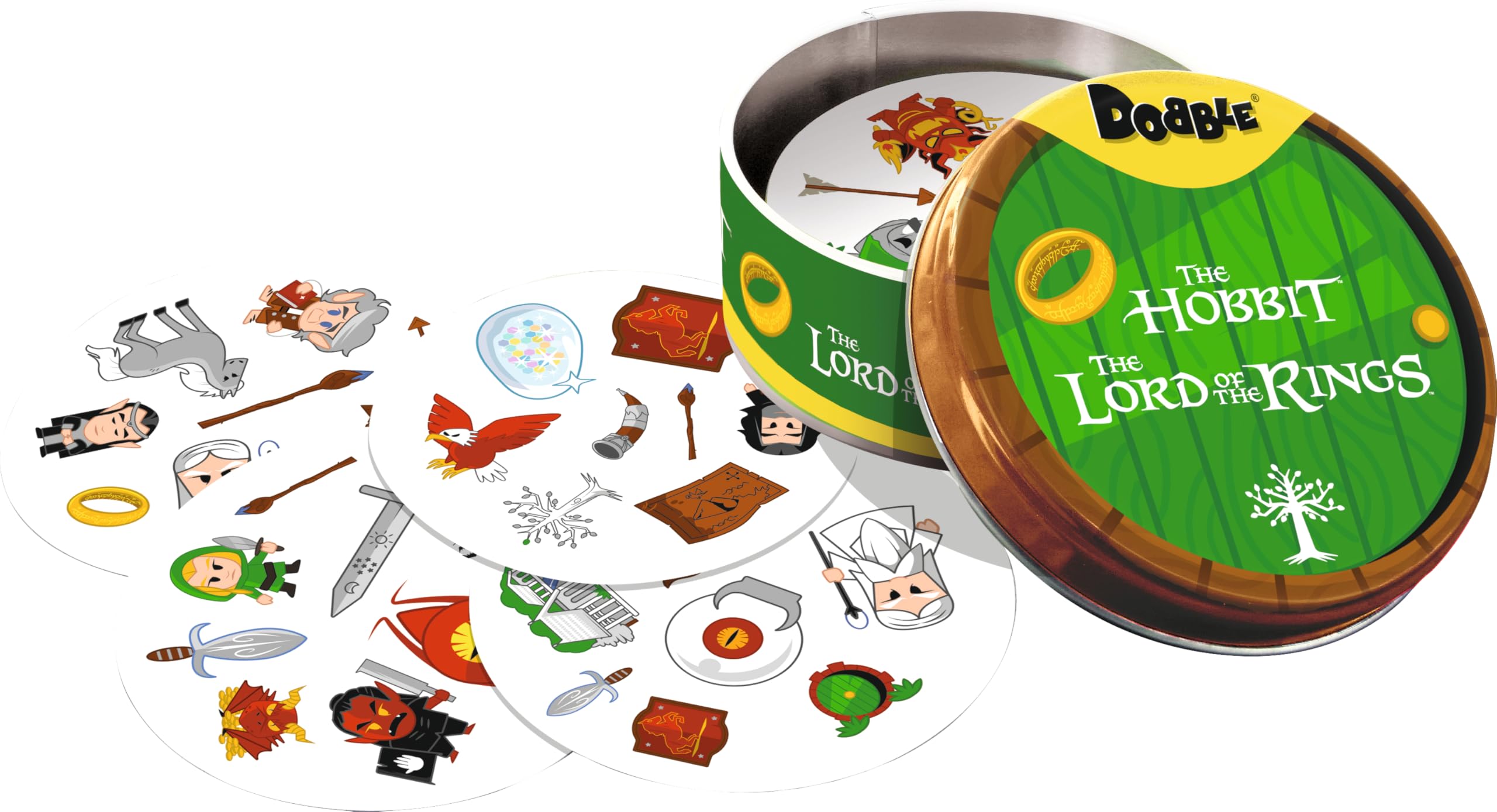 Asmodee Dobble Herr der Ringe – Suche nach dem Einen Ring – Kartenspiel