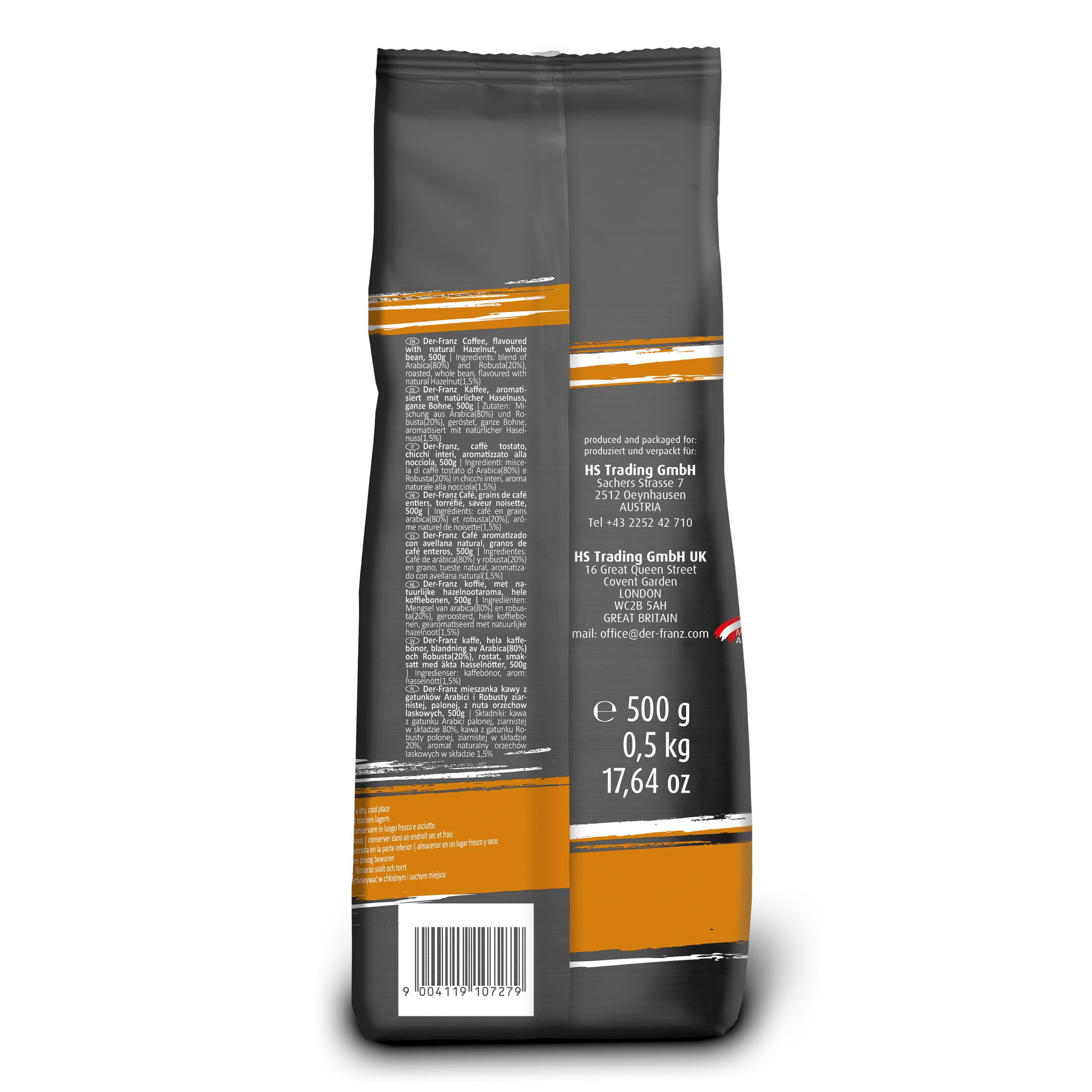 Der-Franz Kaffee Medium Roast mit natürlicher Haselnuss, gemahlen, 2 x 500 g