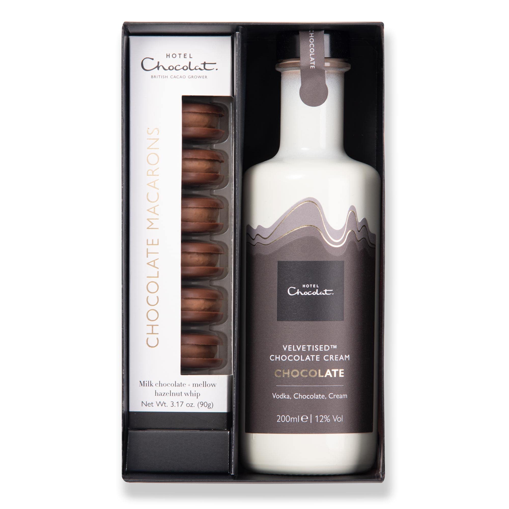 Hotel Chocolat Trinkgelder & Leckereien: Geschenkkorb mit samtiger Sahne und Schokoladen-Macarons