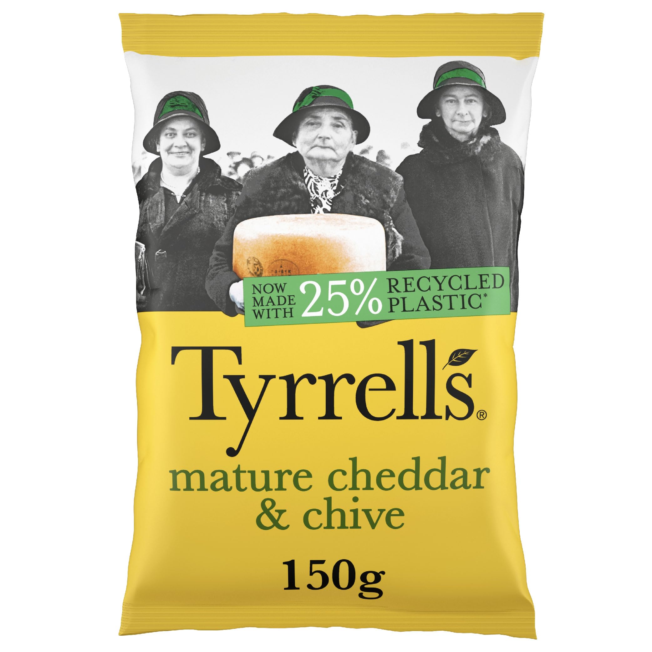 Tyrrells Handgekochte Chips mit reifem Cheddar und Schnittlauch, 150 g