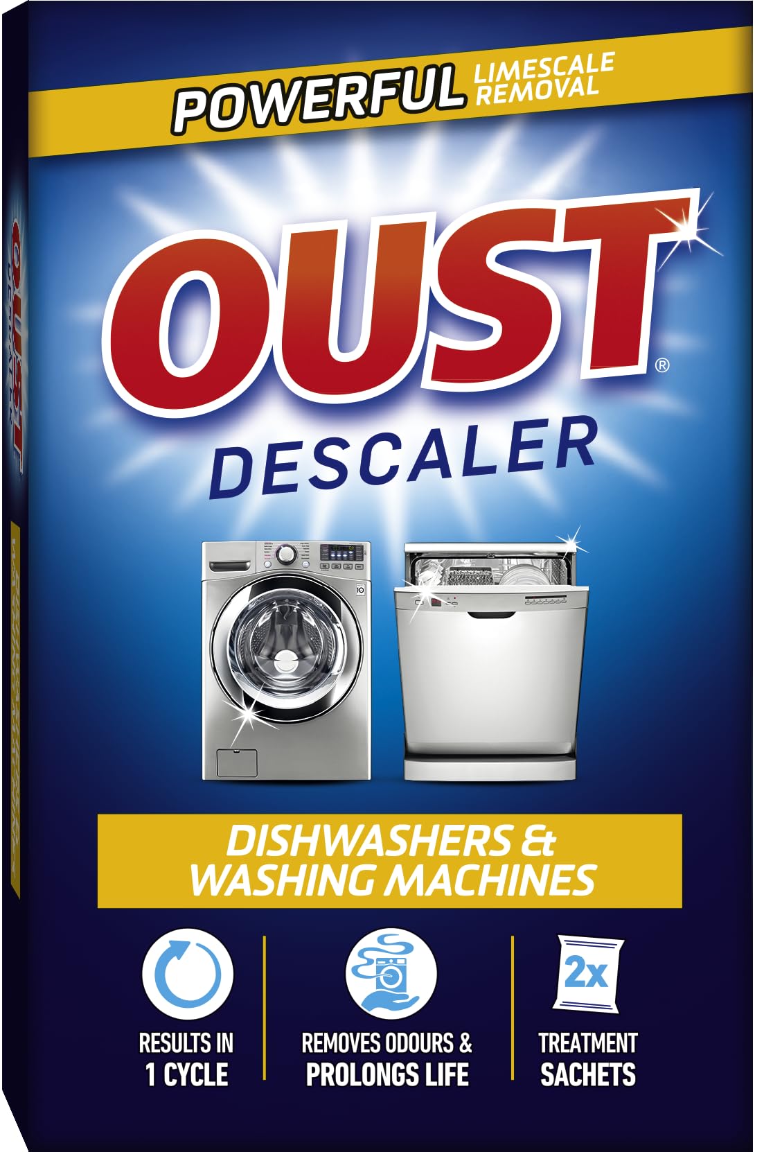 Oust – Entkalker für Geschirrspül- und Waschmaschinen (2 x 75 g x 6)