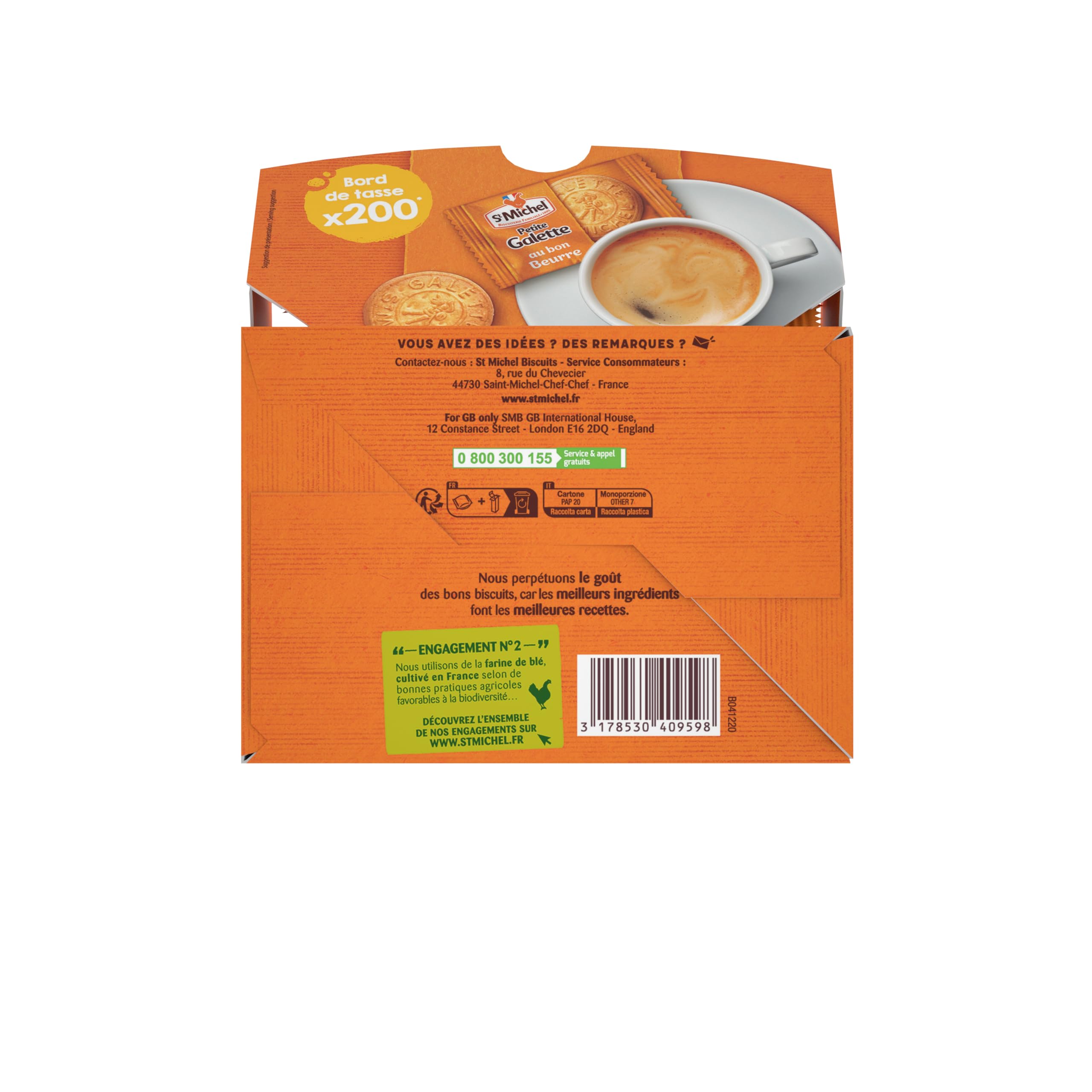 St. Michel – Kleine französische Galettes aus reiner Butter – Kaffeebeilage, einzeln verpackt