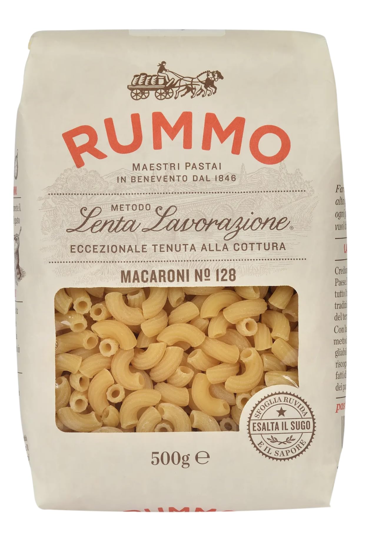 Rummo Makkaroni-Ellenbogen Nr. 128 – Authentische italienische Pasta, 500 g