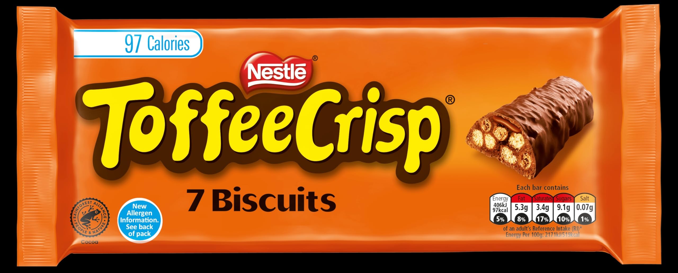 Toffee Crisp Schokoladenkeksriegel Multipack (7 x 18,7 g)