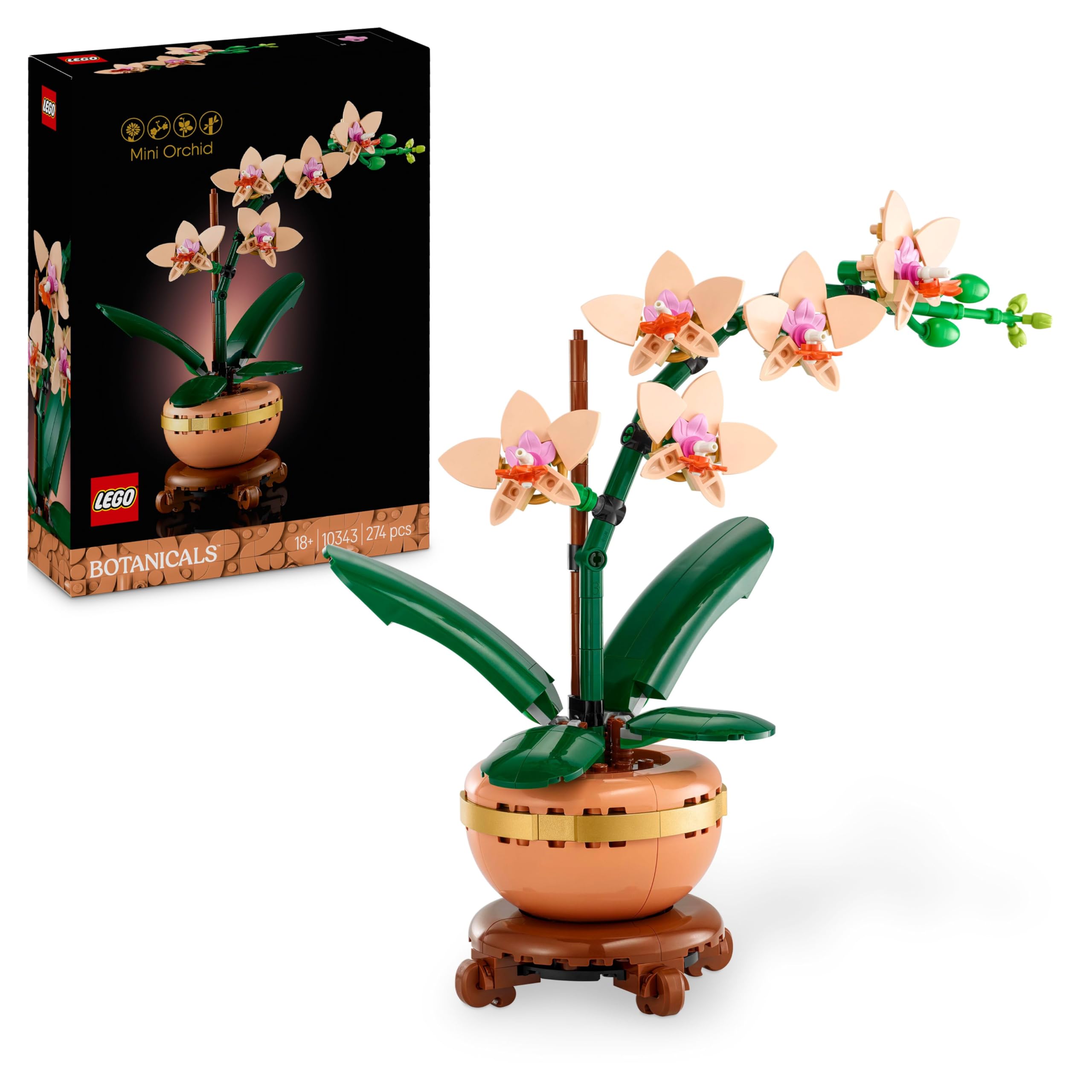 LEGO Botanicals Mini-Orchidee – Künstliche Blume, Bausatz für Erwachsene
