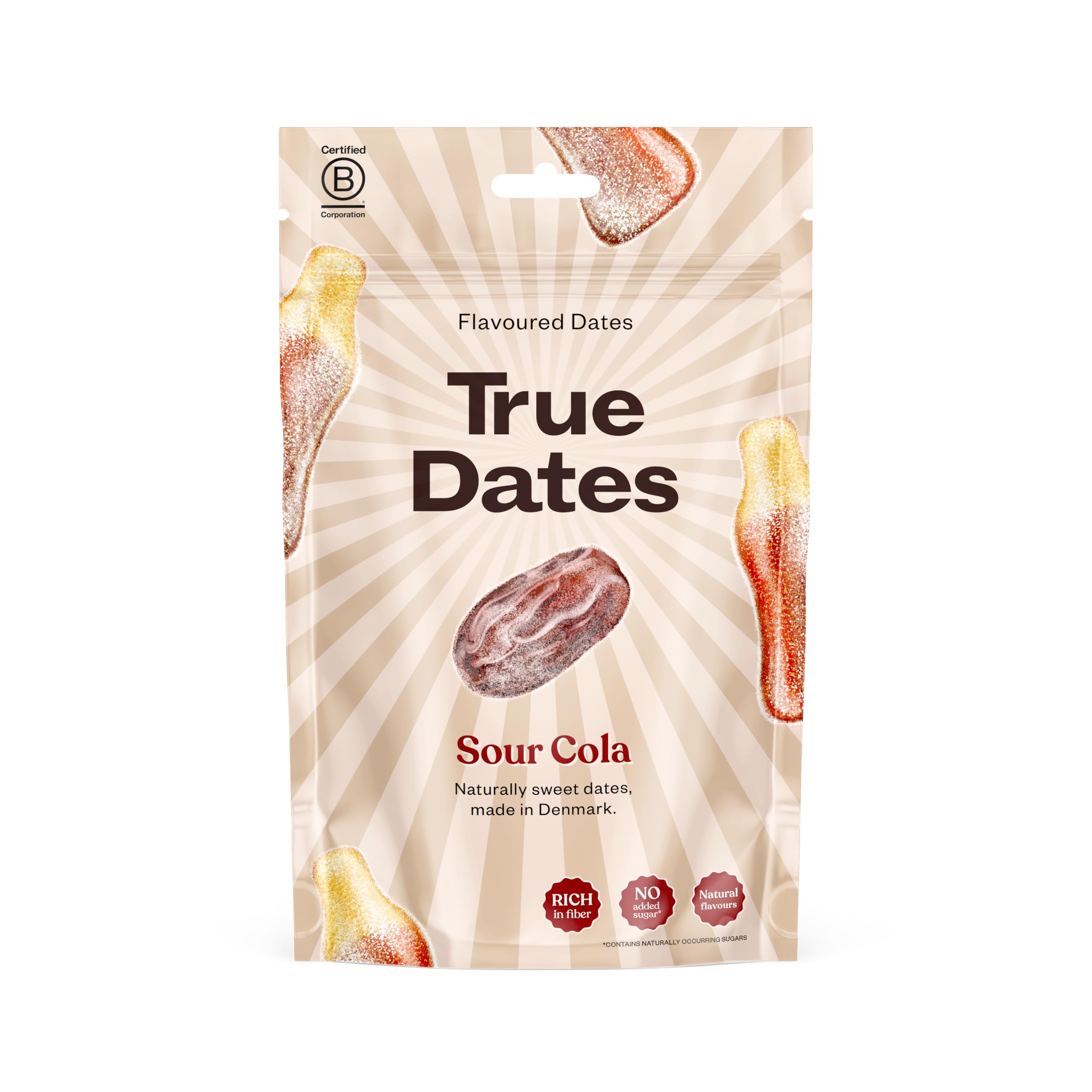 True Gum - Saurer Cola-Snack mit Dattelbonbon | Ohne Zuckerzusatz, vegan, palmölfrei | 100 g