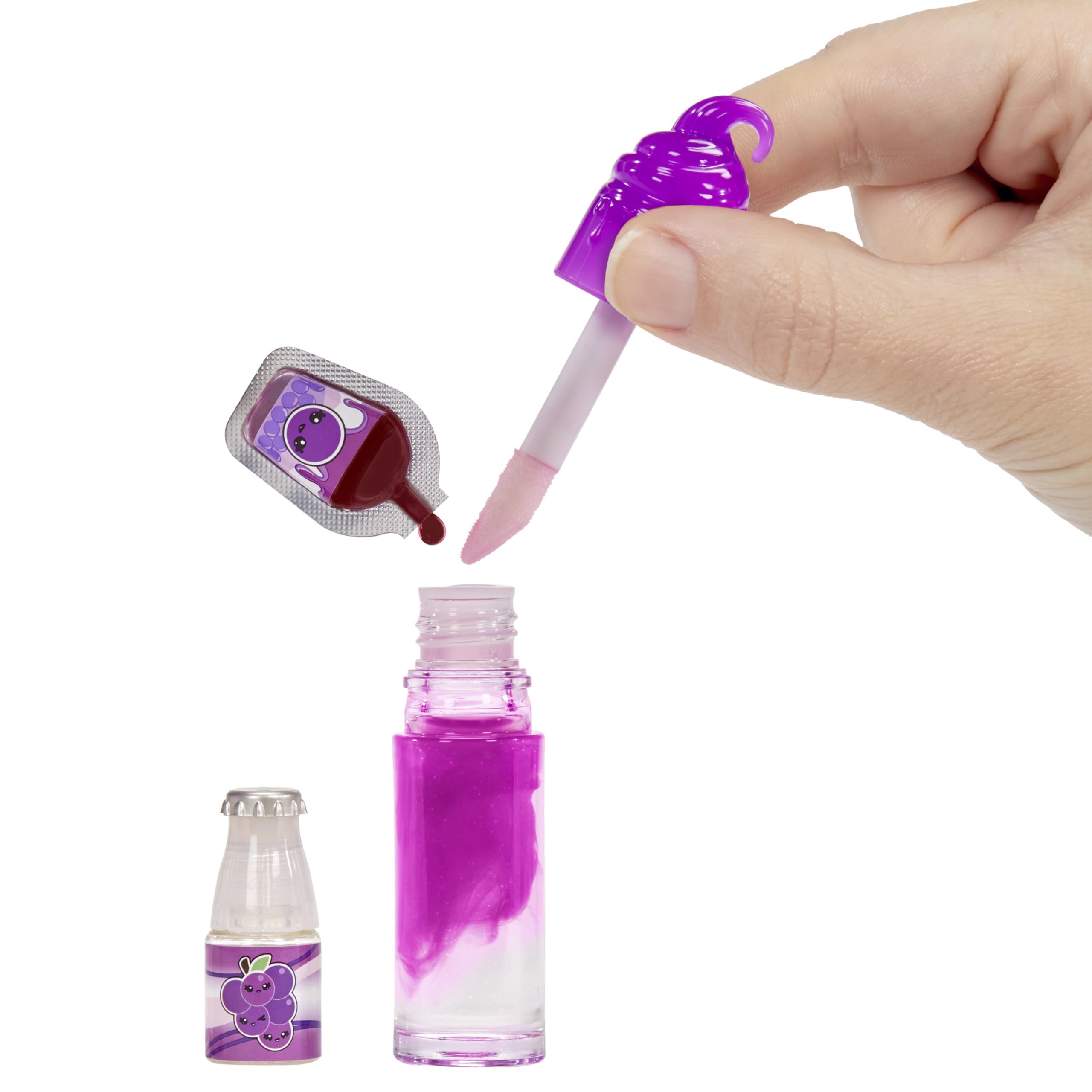 Yummiland Lipgloss-Puppe – Greta Grape – DIY-Duft-Lipgloss-Set und Modepuppe für Kinder