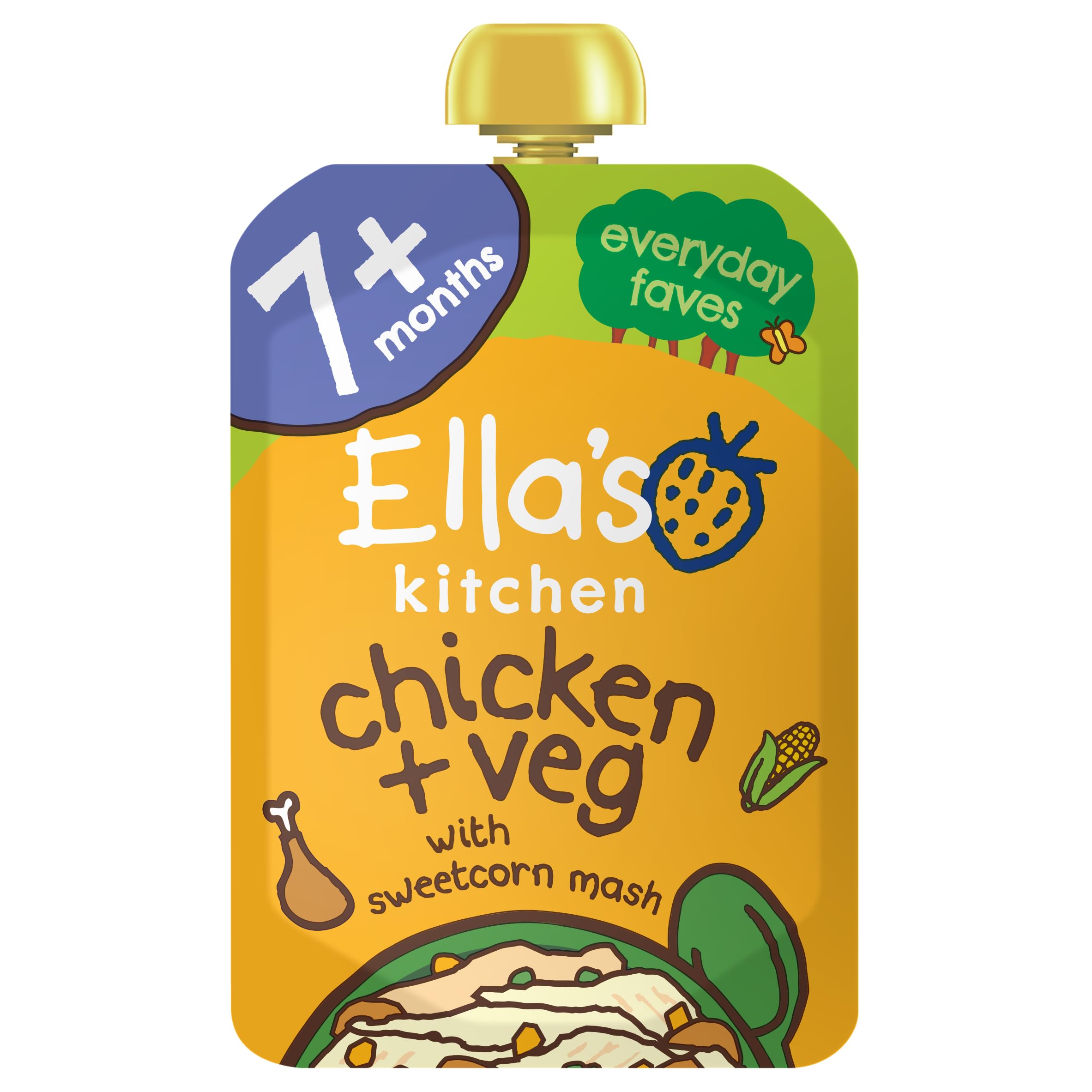 Ella's Kitchen - Bio-Babybeutel mit Huhn und Gemüse ab 7 Monaten, 130 g