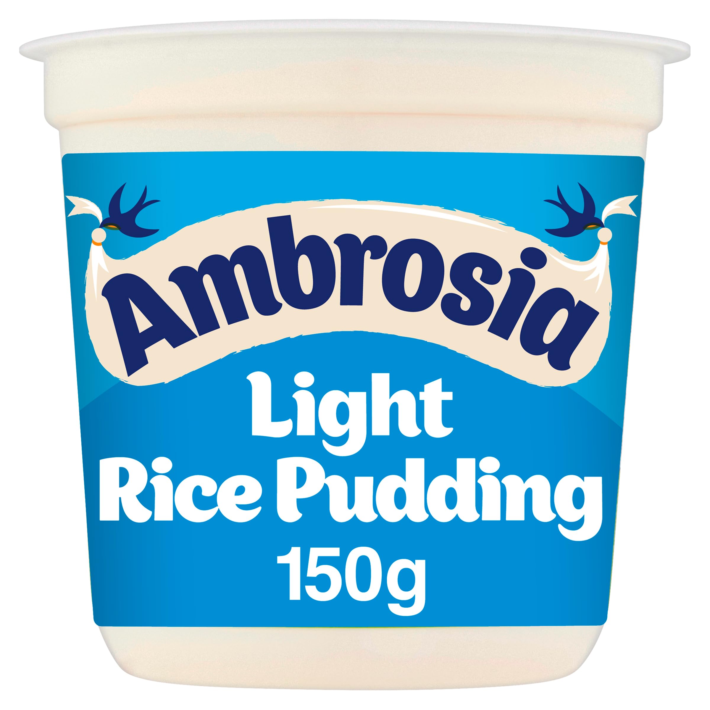 Ambrosia Light Devon Milchreis, 30 % weniger Zucker und Fett, cremiges, verzehrfertiges Dessert