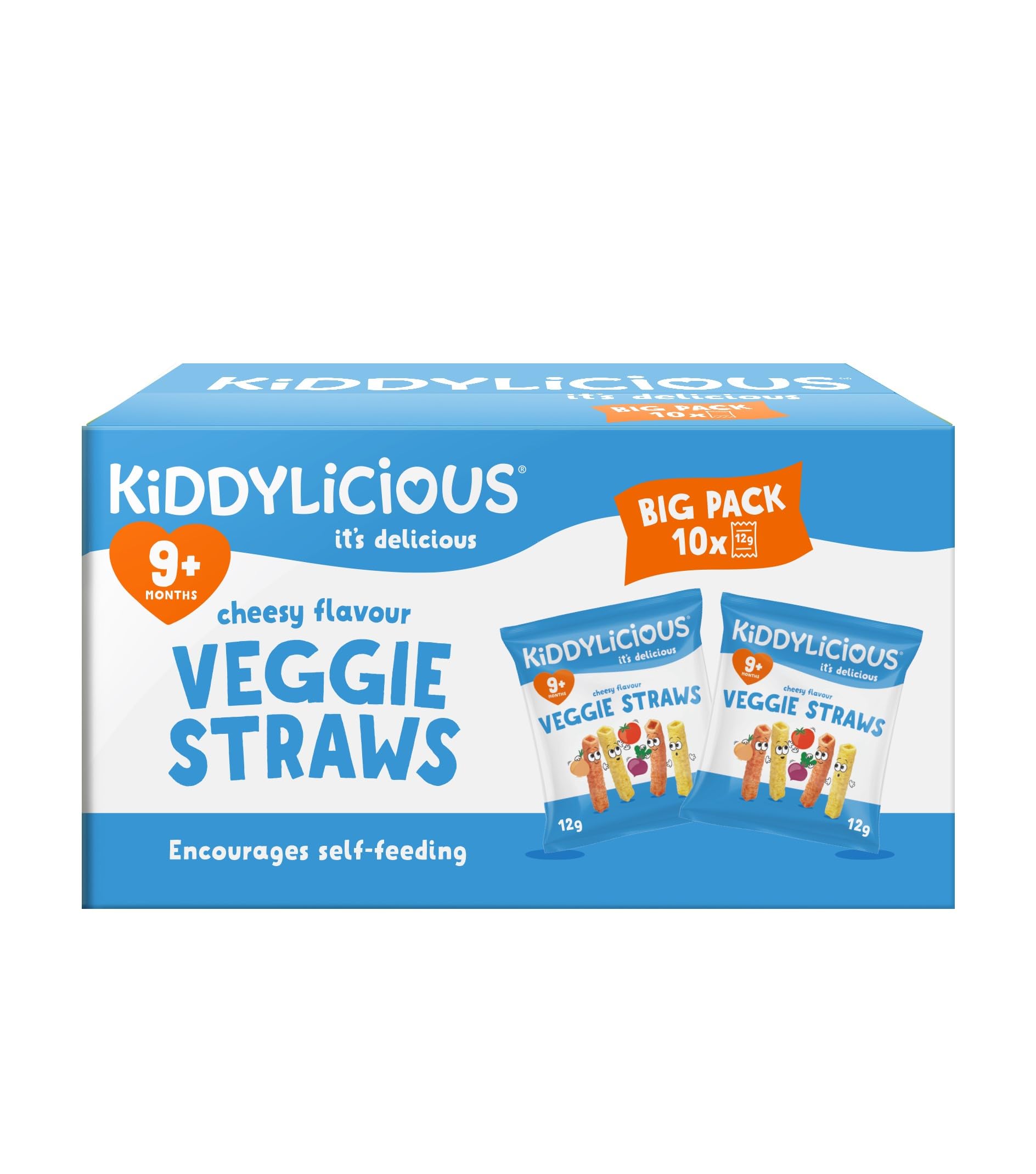 Kiddylicious Cheesy Veggie Straws – Natürlicher Geschmackssnack für Kinder ab 9 Monaten