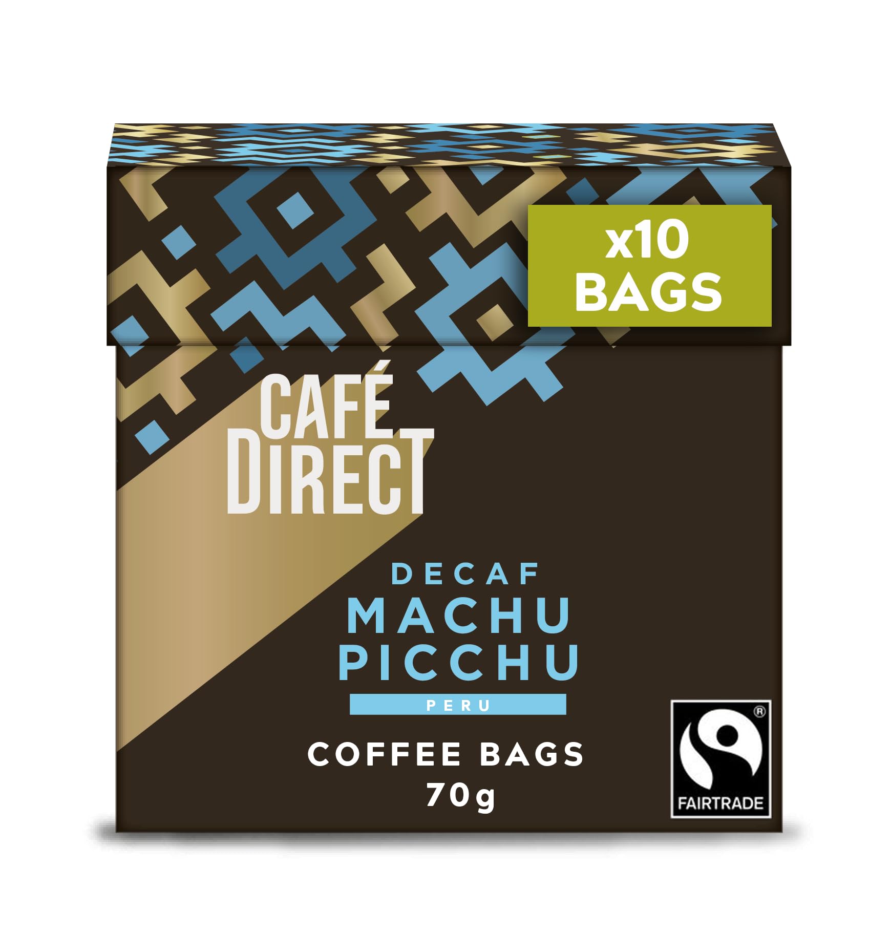 Cafédirect Machu Picchu Decaf Fairtrade Arabica-Kaffeebeutel, 10 x 7 g