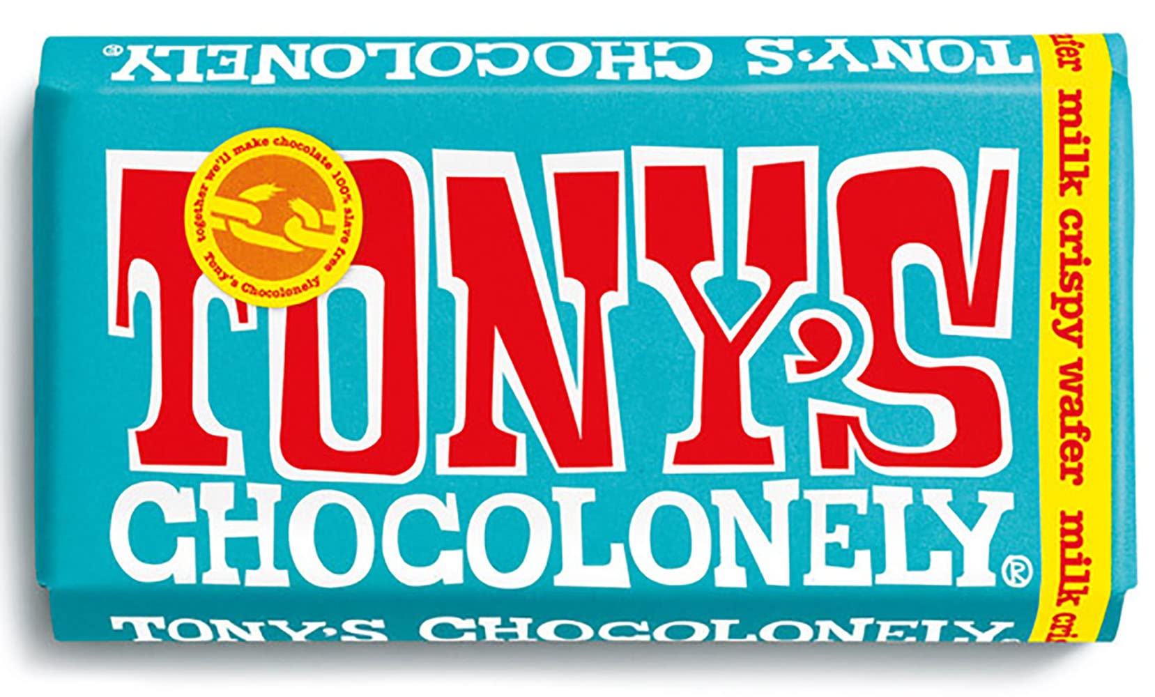 Tony's Chocolonely Milchschokolade mit knusprigen Waffel- und Keksstückchen – 180 g, belgischer Fairtrade