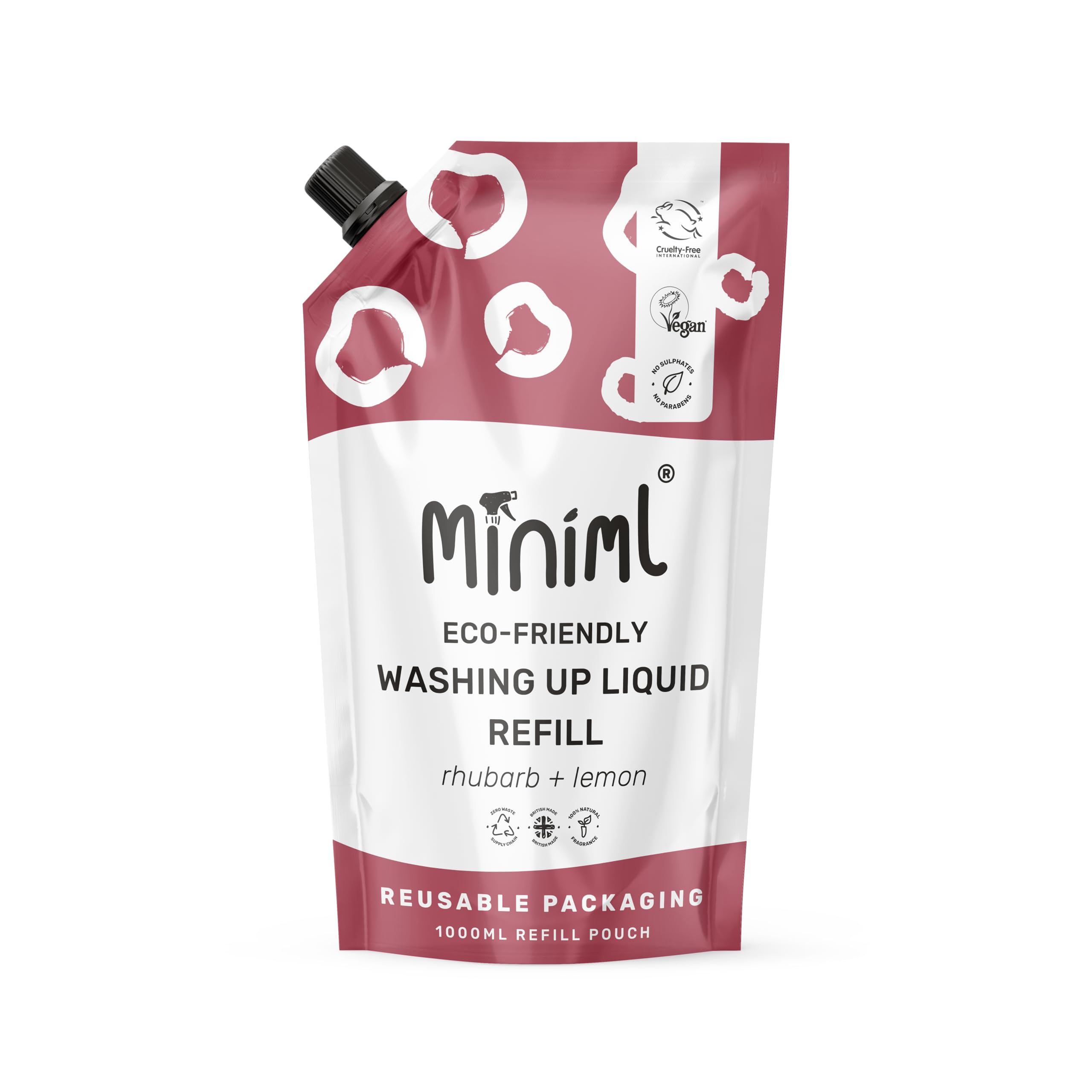 Miniml - Öko-Spülmittel Nachfüllpackung 1L Rhabarber & Zitrone Hautsensitiv