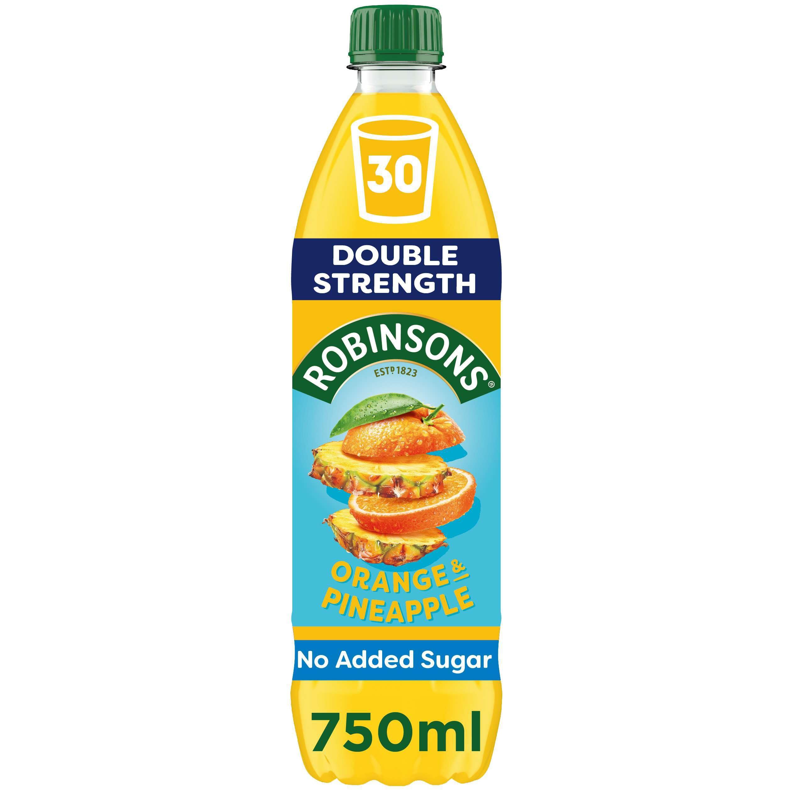 Robinsons Fruit Squash – Kalorienarm – Doppelte Stärke – Orange und Ananas