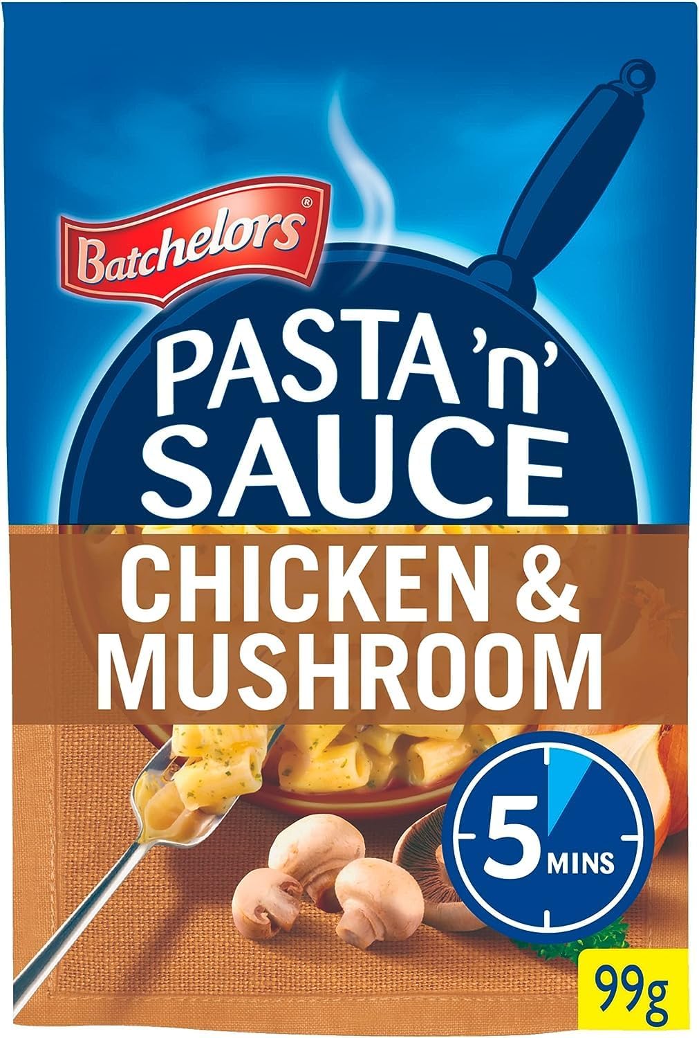 Batchelors Pasta 'n' Sauce Instant-Nudelgericht mit Hühnchen- und Pilzgeschmack, 99 g
