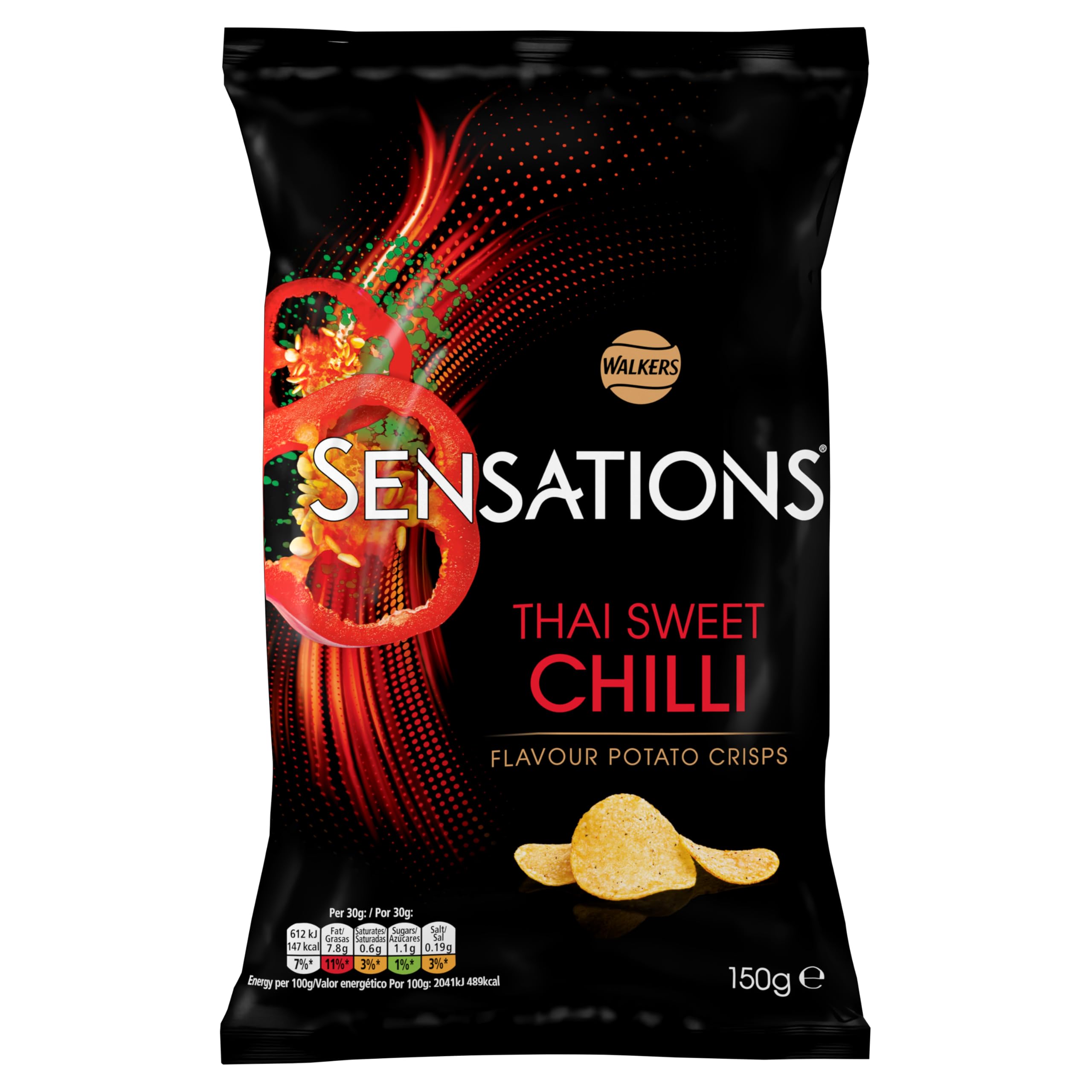 Sensations Thai Sweet Chili Flavour Chips zum Teilen, Beutel, 150 g