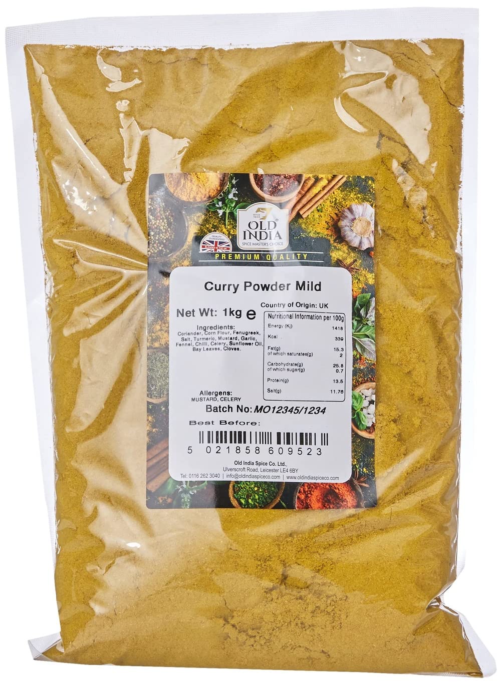Old India Mildes Currypulver 1kg - Natürliche Gewürzmischung