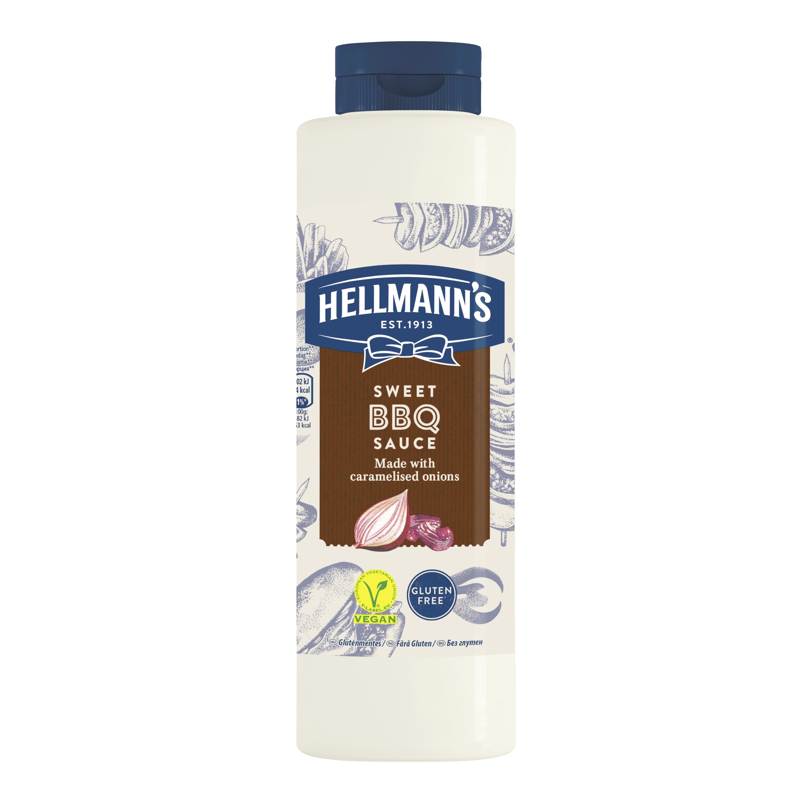 Hellmann's BBQ Sauce 850ml – Rauchig-süße Barbecuesauce mit karamellisierten Zwiebeln