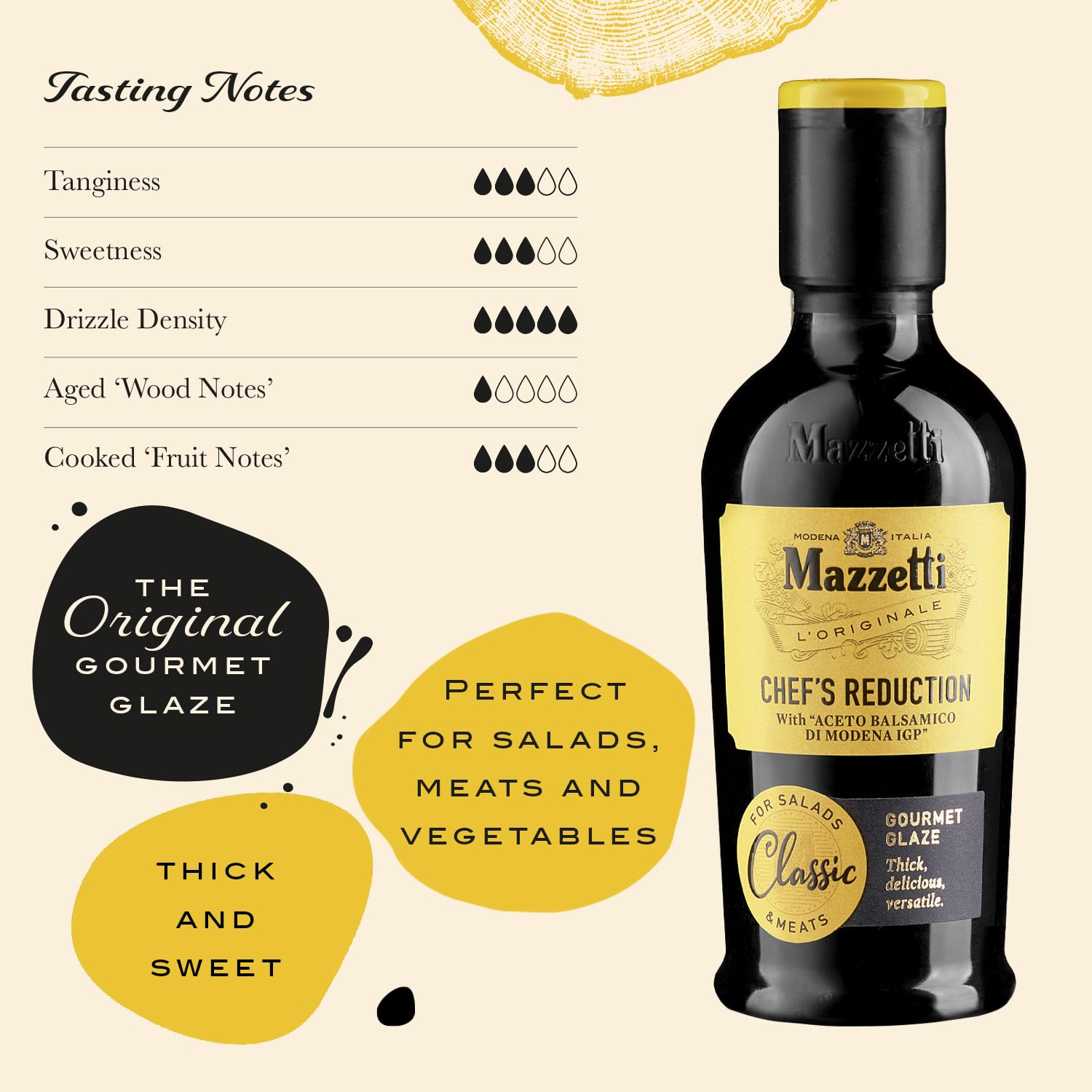 Mazzetti Balsamico-Glasur mit Balsamico-Essig aus Modena 215 ml