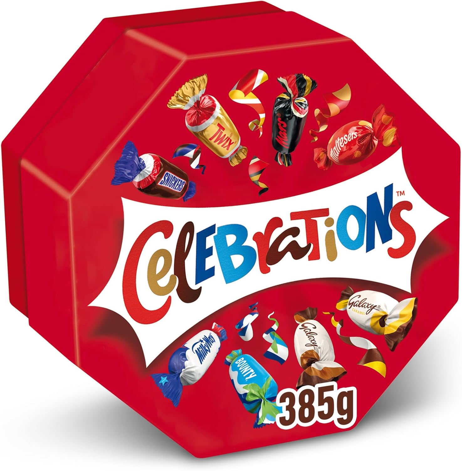 Celebrations Milchschokoladen-Geschenkbox mit Mini-Schokoladen und Keksriegeln – 385 g