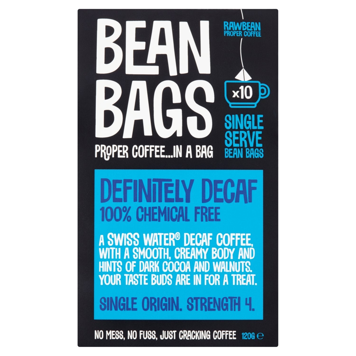 Rohe Bohne – Definitiv entkoffeinierte Kaffeebohnenbeutel (Schweizer Wasserverfahren) Single Origin Colombian
