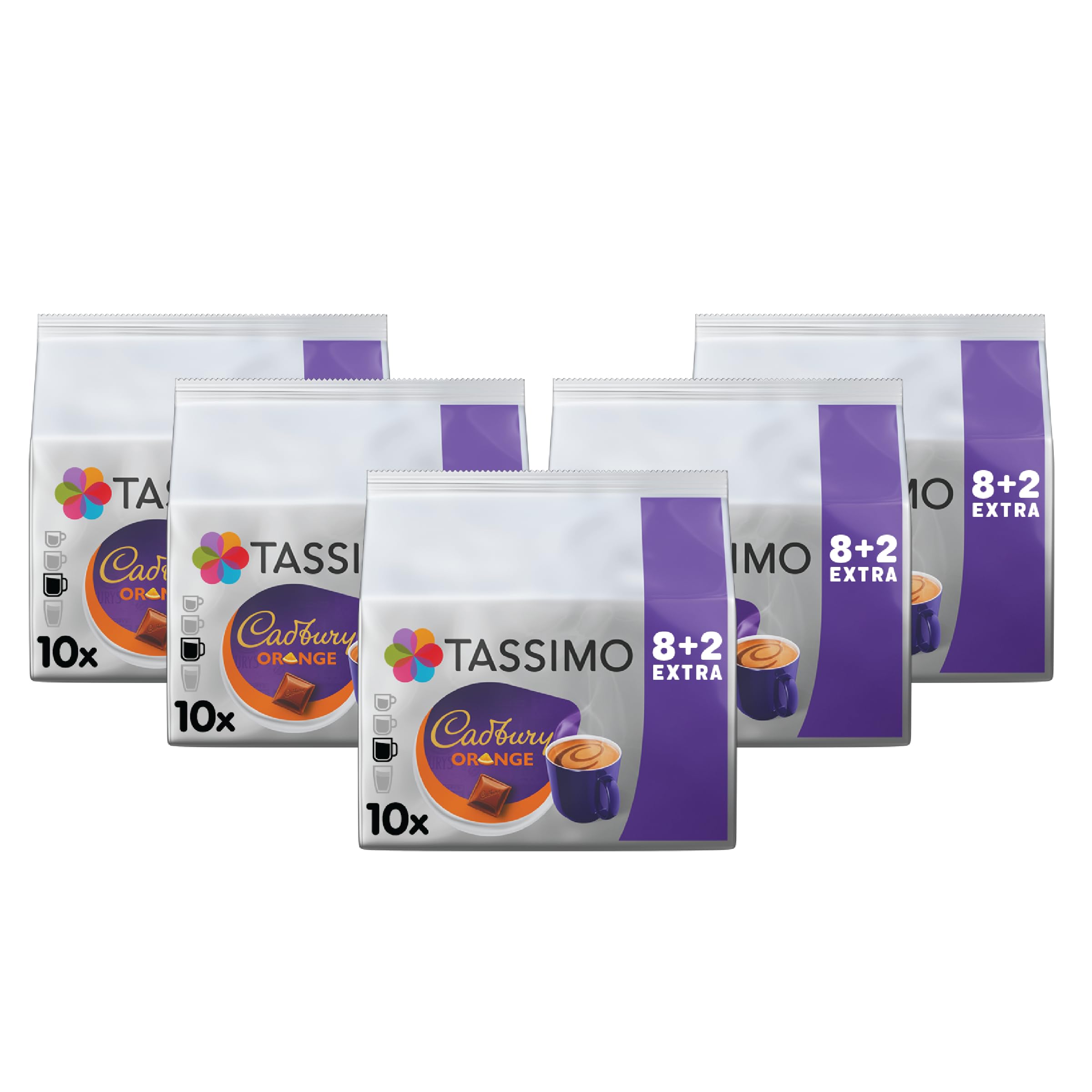 Cadbury Orange Heiße Schokolade Tassimo-Pads x50 (5er-Pack) – Reichhaltige Kakao- und Zitrusmischung