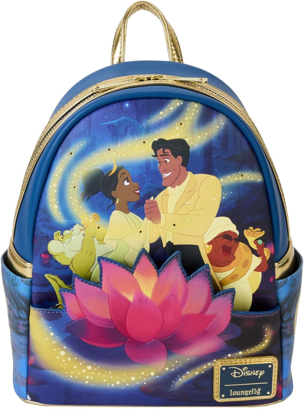 Loungefly Mini-Rucksack „Disney Prinzessin und der Frosch“ zum 15. Jubiläum (WDBK3822)