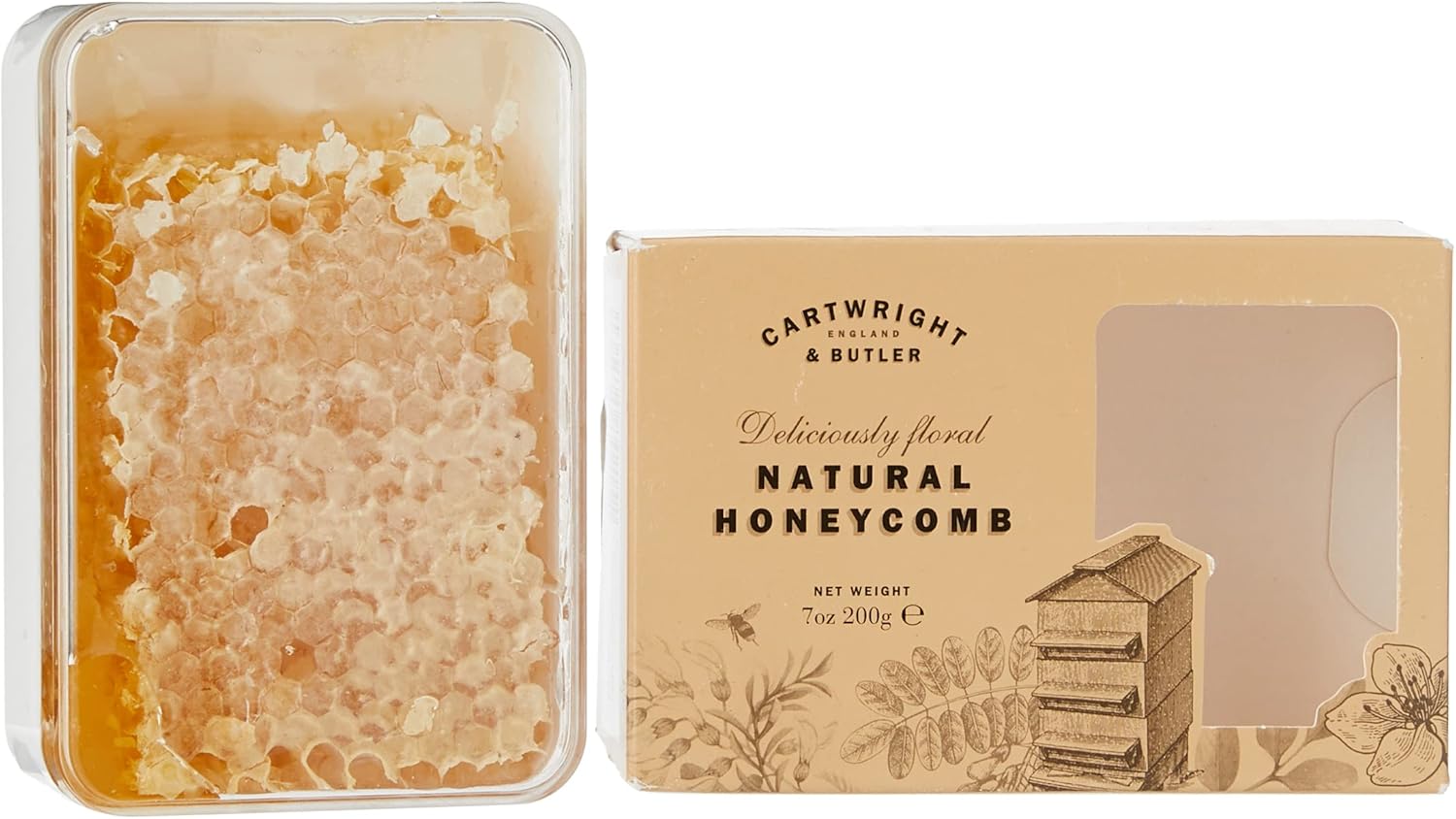 Cartwright & Butler Natürliche Honigwabe – 100 % reiner Akazienhonig, 200 g