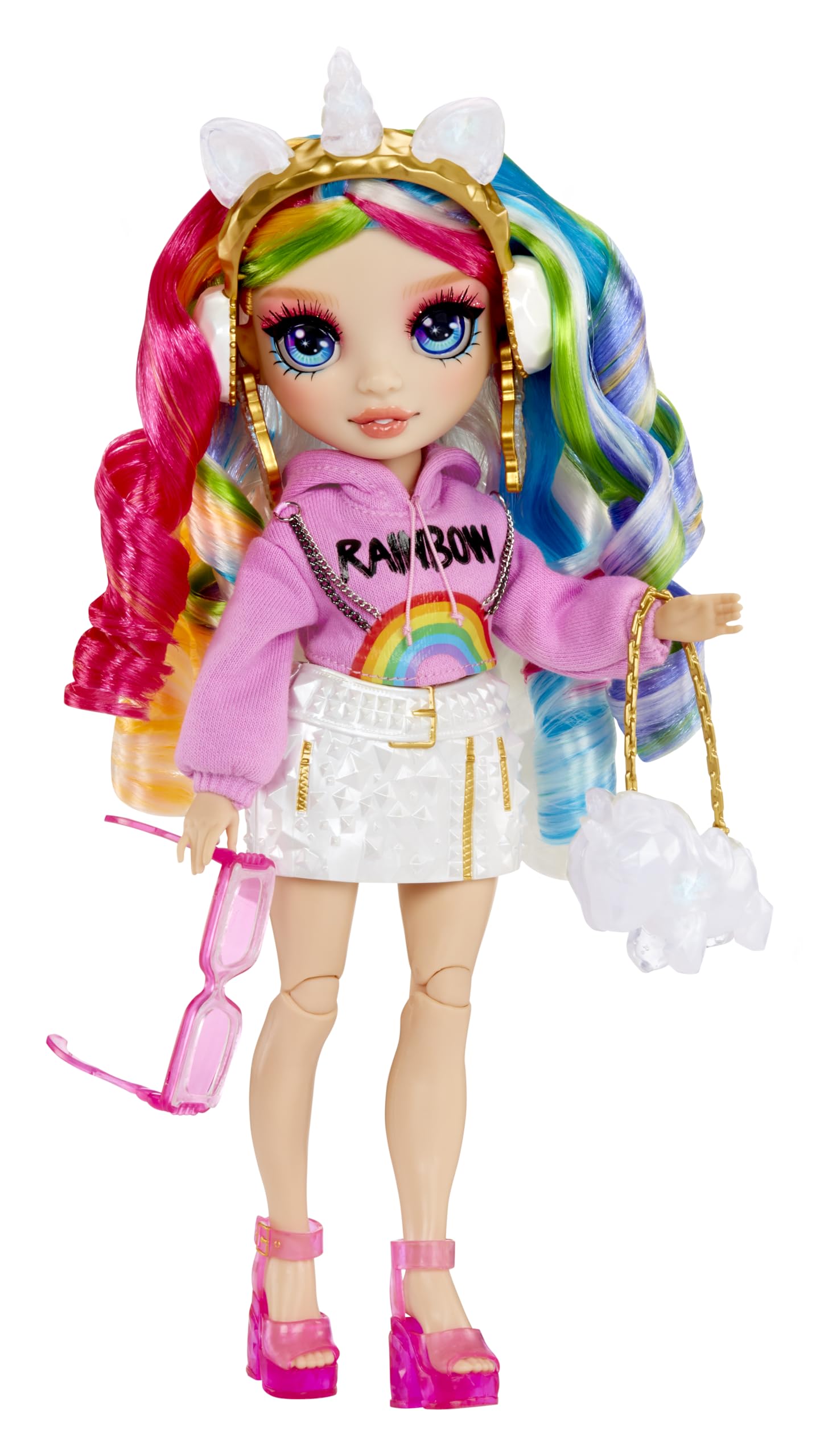 Rainbow High Creative Crystals Amaya – 28 cm große Modepuppe mit DIY-Kristall-Zubehörset