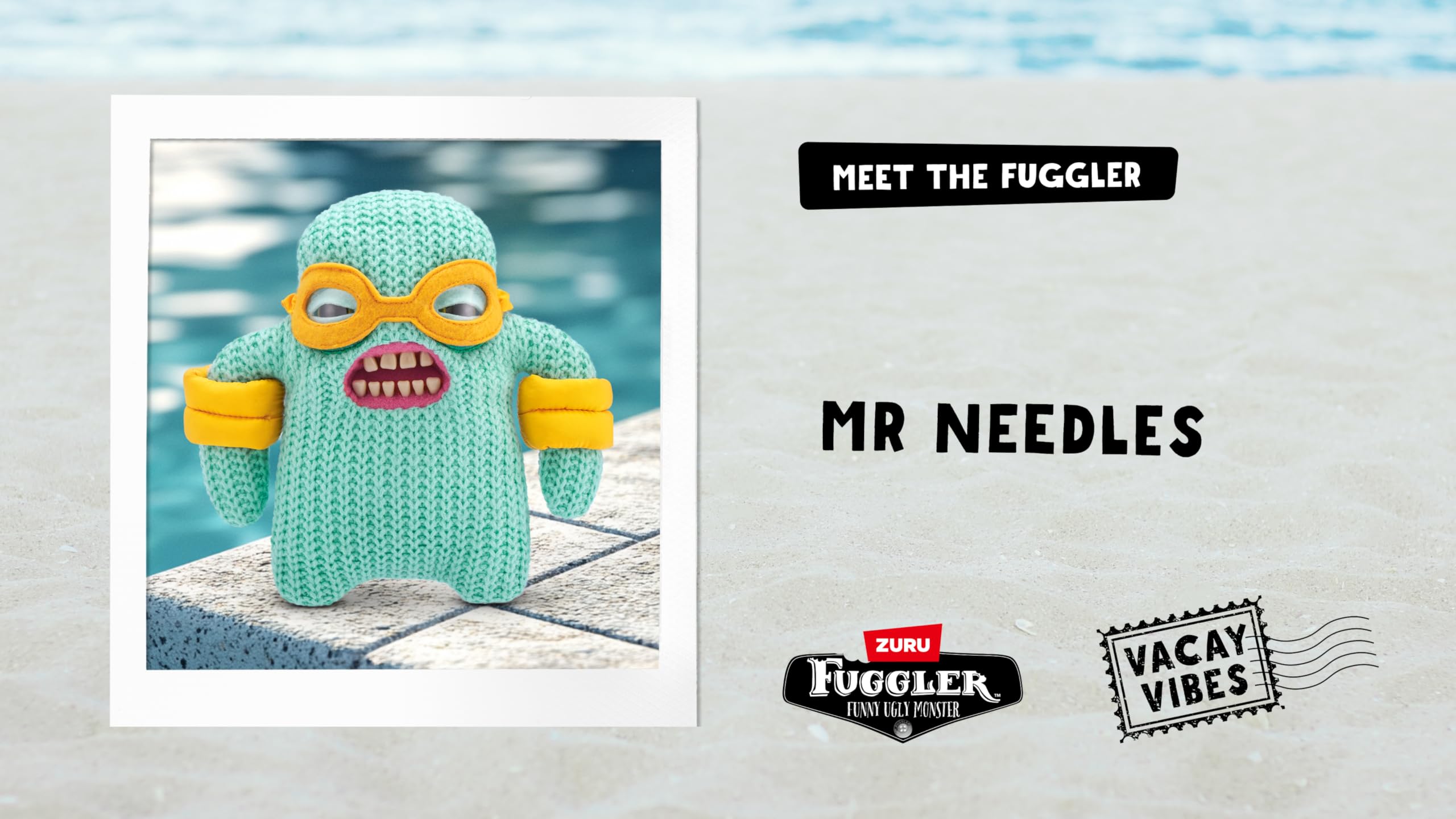 Fuggler Vacay Vibes – Mr Needles Mint Plüsch-Sammelspielzeug, 9"
