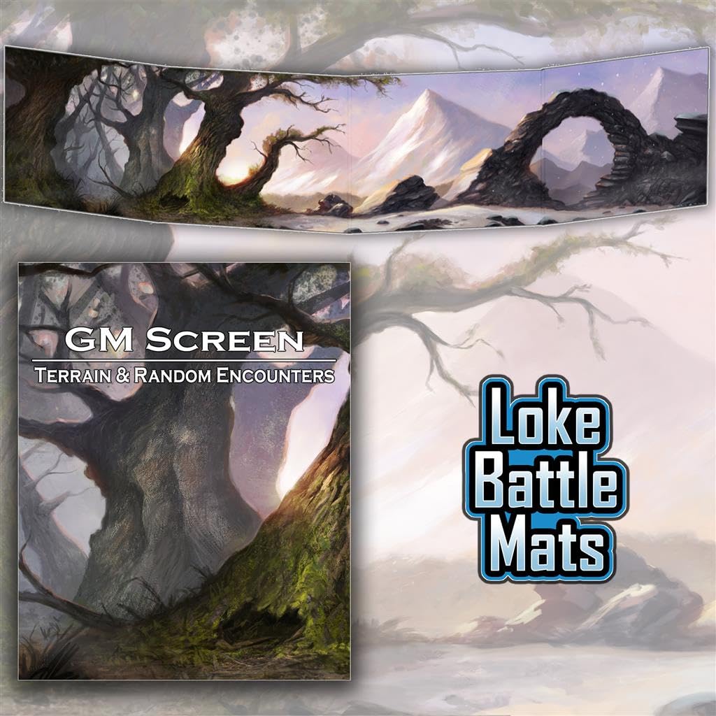 Loke BattleMats GM Screen Terrain & Random Encounters RPG-Zubehör – Englisch, ab 14 Jahren