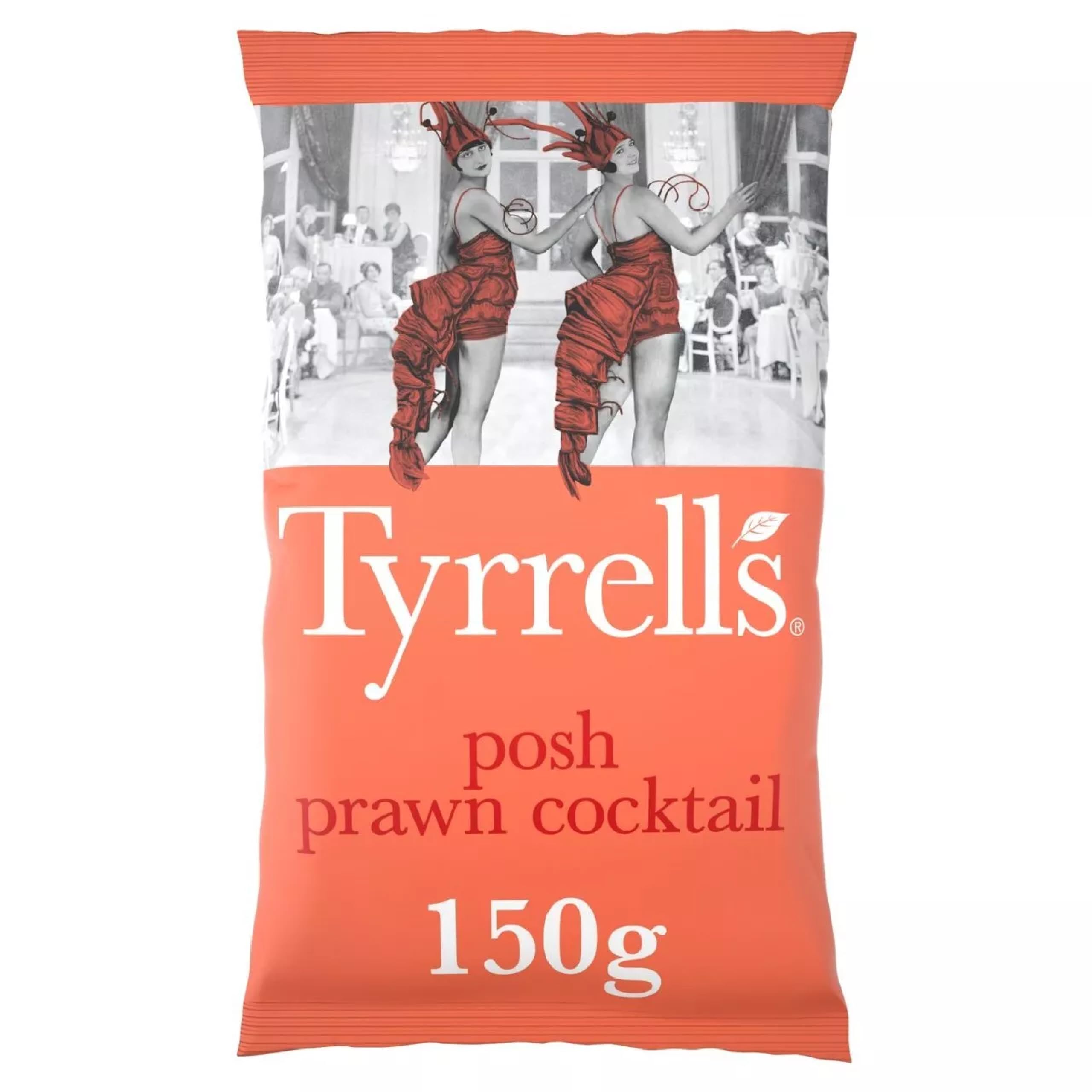 Tyrrells Crisps Posh Prawn Cocktail 150g Sharing Bag - Handgekochter britischer Snack