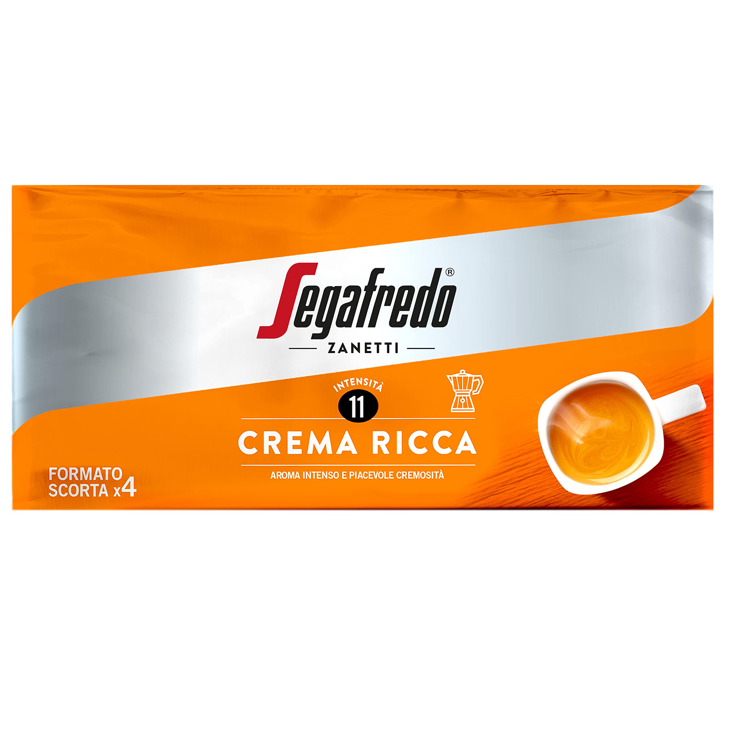 Segafredo Zanetti - Crema Ricca Gemahlener Kaffee (4 x 250g)