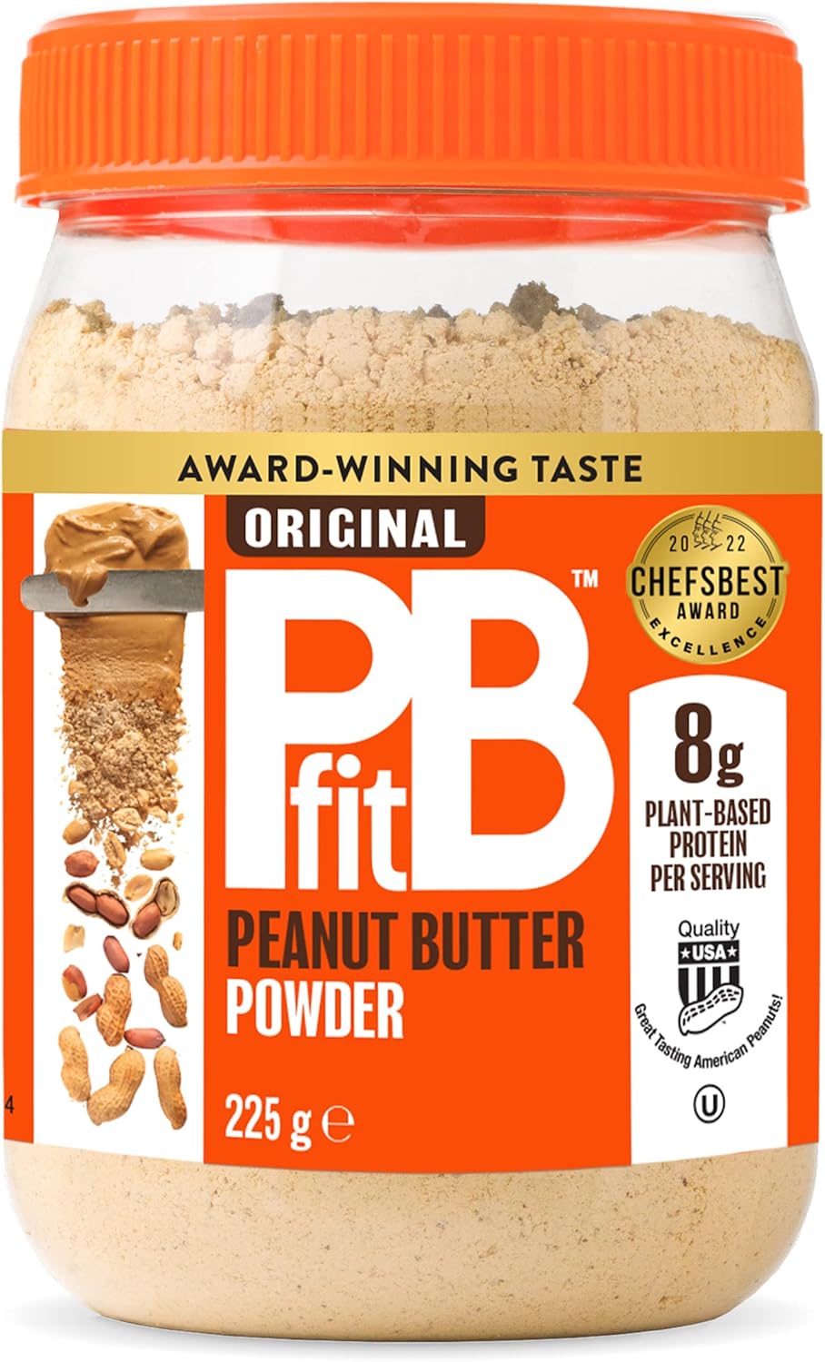PBfit Erdnussbutterpulver – 87 % weniger Fett, proteinreich, glutenfrei, 225 g