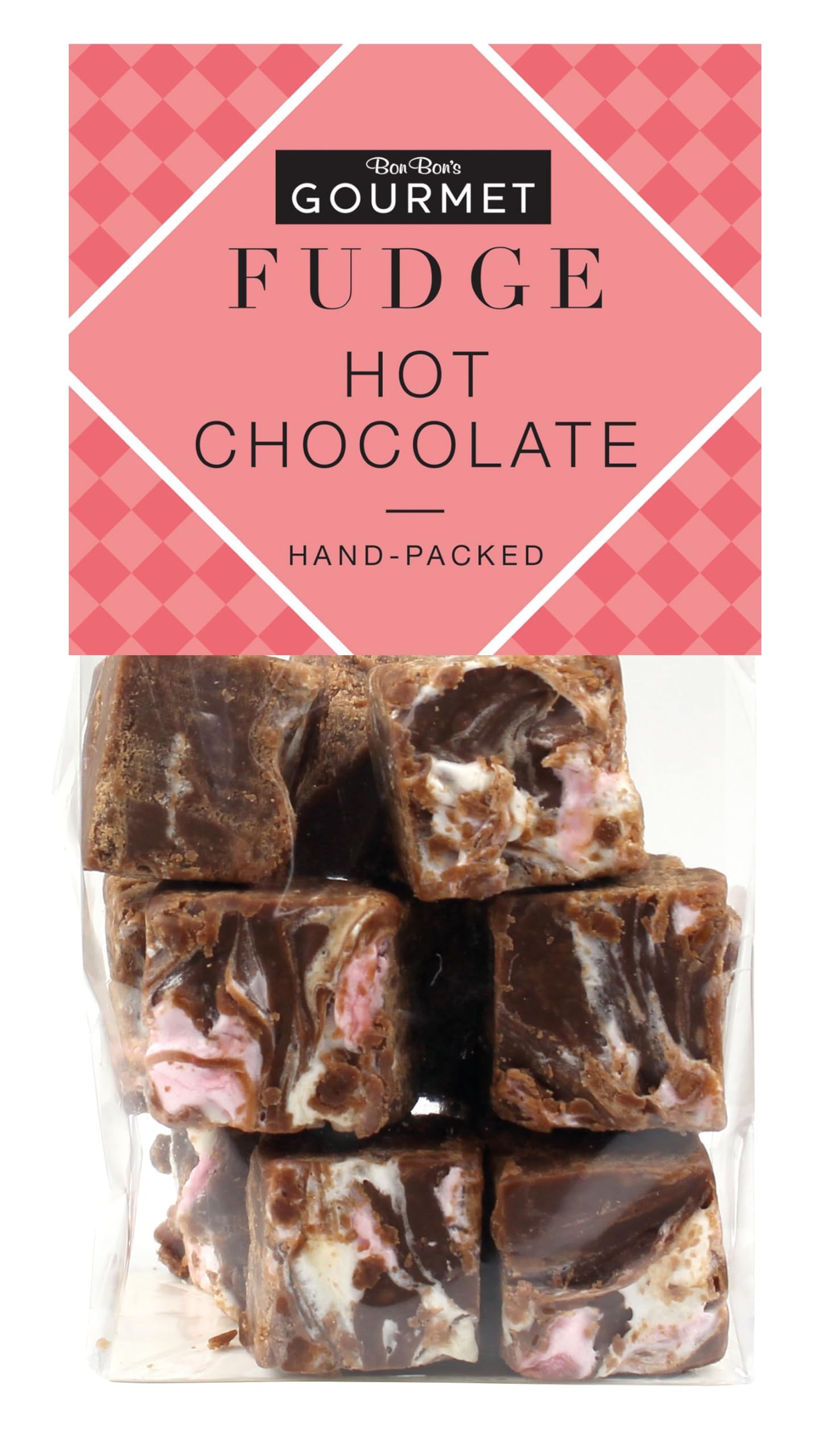 Bon Bon's Gourmet – Heiße Schokoladen-Fudge-Tüte, handgemachtes britisches Fudge, 150 g