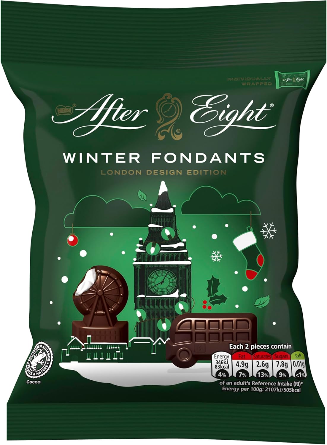 After Eight Winter Fondants Dunkle Minze Schokolade Beutel, 57g