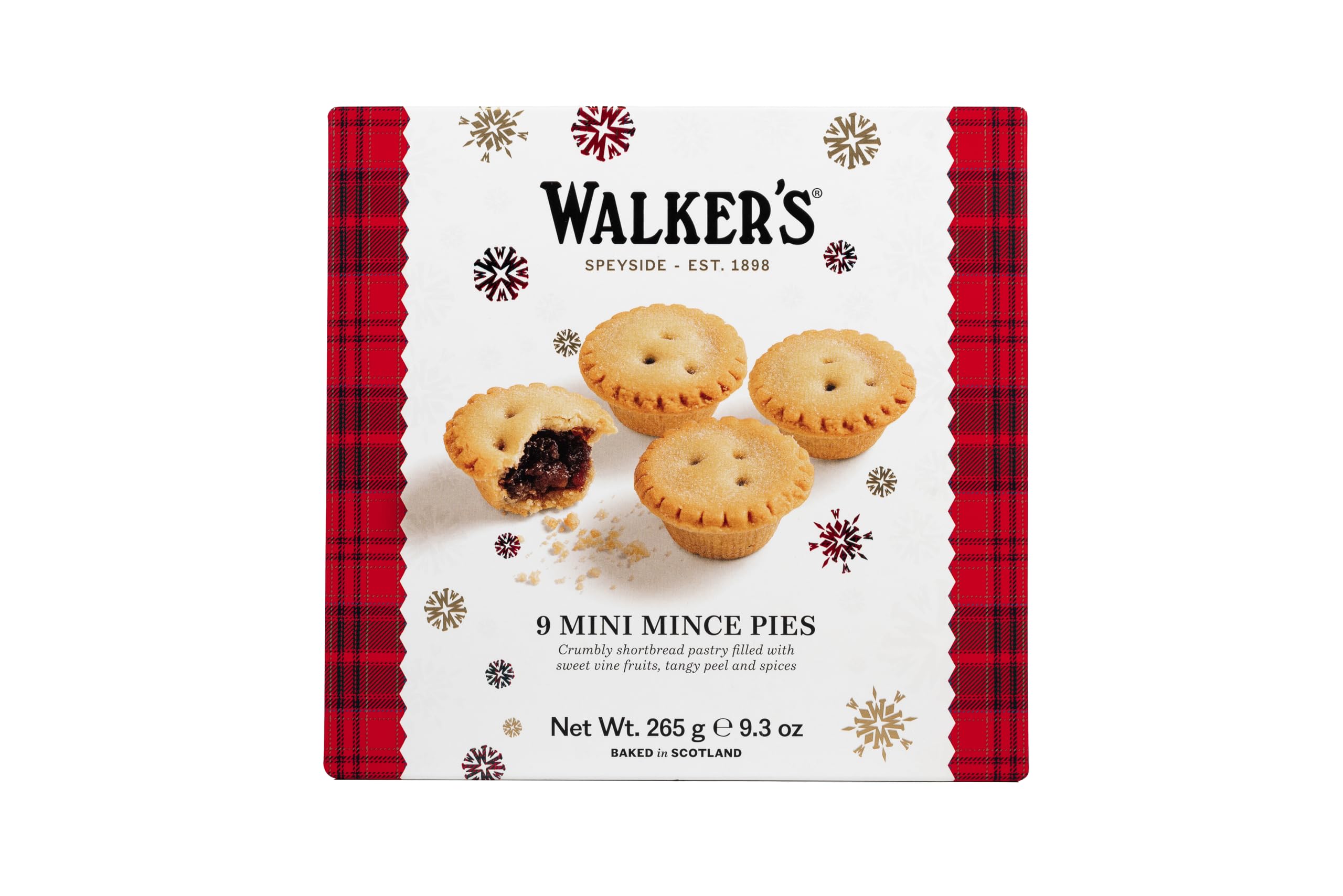 Walker's Miniature Mince Pies - 9er-Packung (265 g) Butteriger Mürbeteig gefüllt mit Fruchthackfleisch