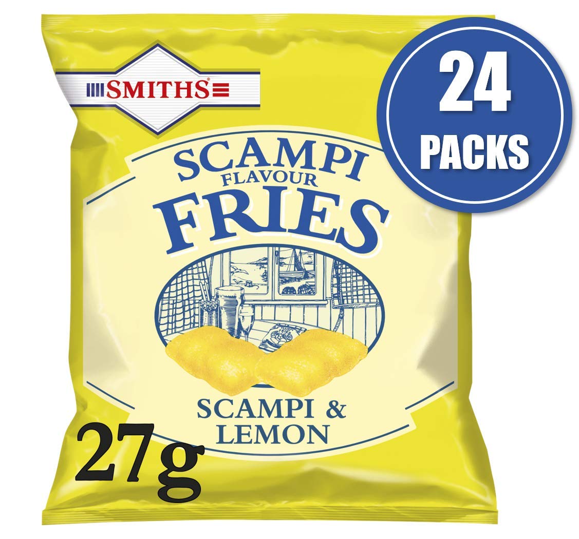 Smiths Savoury Selection Scampi & Lemon Fries 27 g (Blatt mit 24 Beuteln) – vegetarischer Pub-Snack