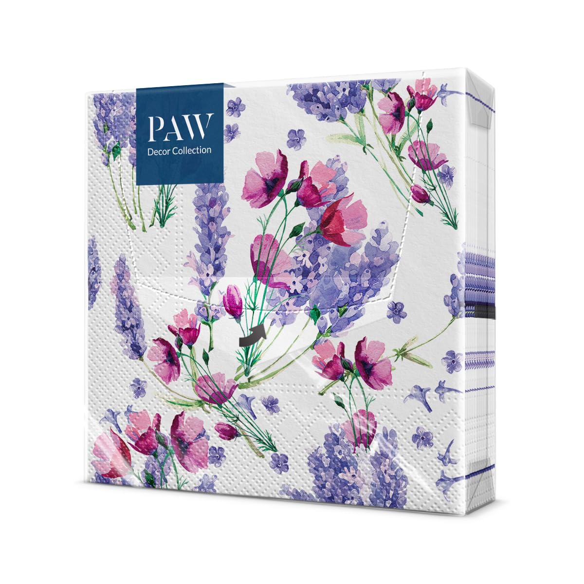 PAW Duftende Lavendel-Wildblumen-Servietten, 3-lagig (33 x 33 cm), 20 Stück