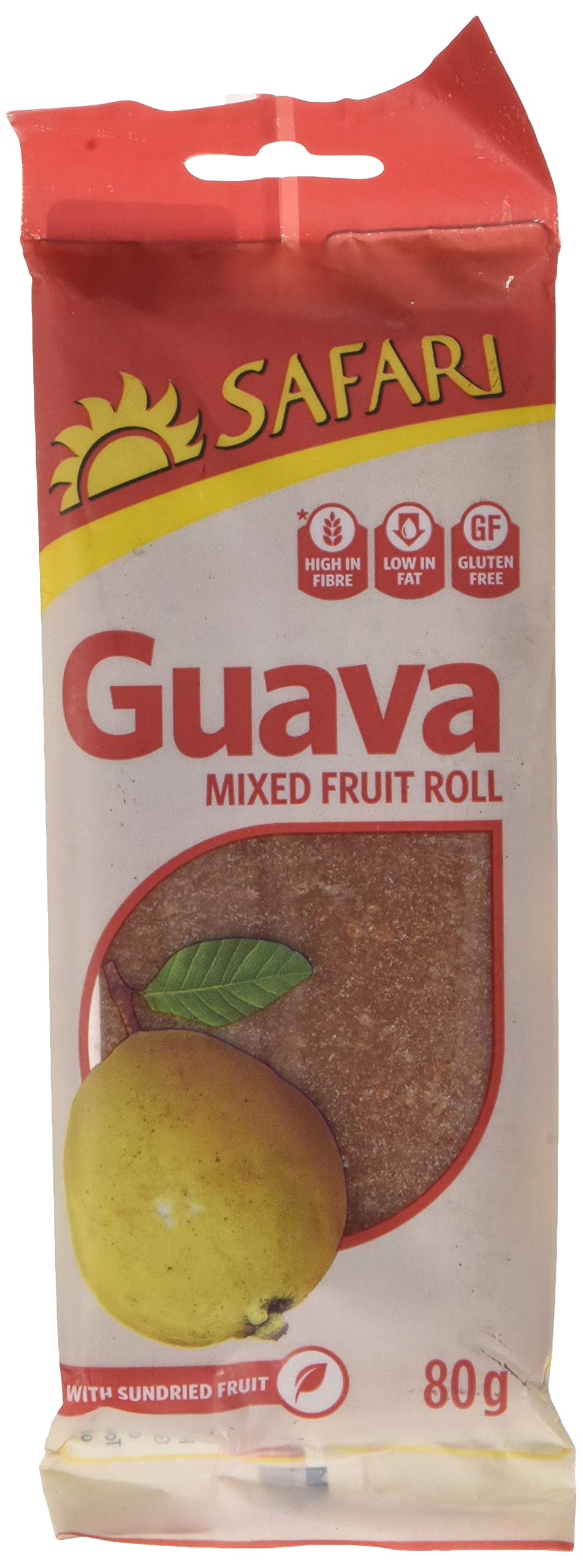 Safari Guave Fruchtrollen – Glutenfrei, Ballaststoffreich, 80 g