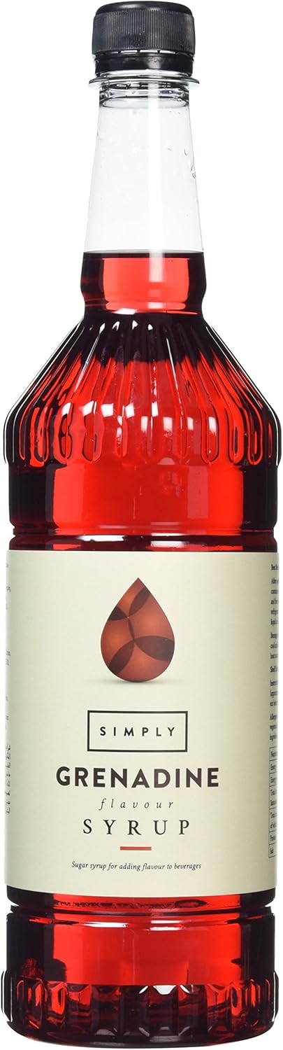 Simply - Grenadine-Sirup 1L, vegan & nussfrei, alkoholfreies Aroma für Getränke & Backwaren