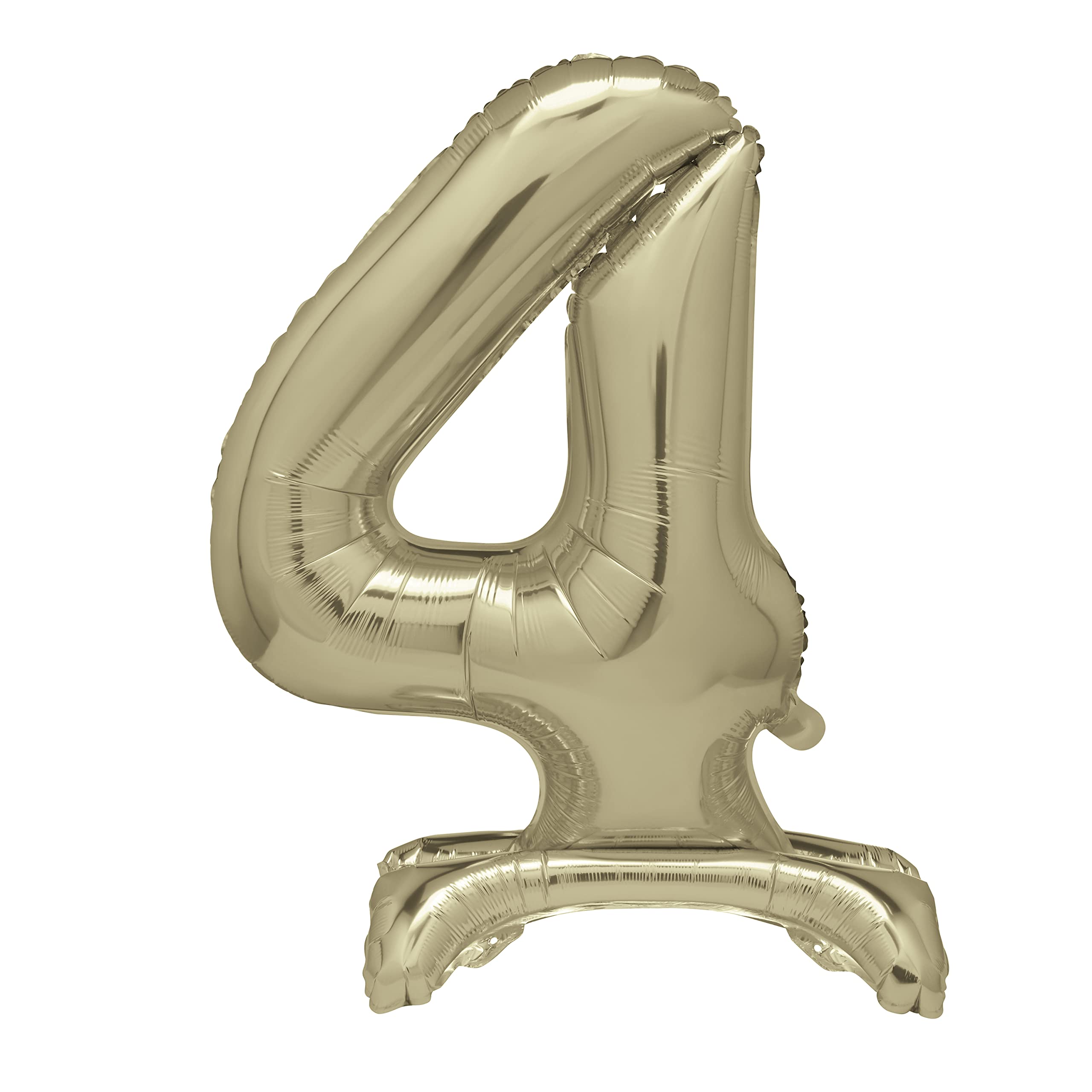 Goldener stehender Folienballon mit der Zahl 4, 76,2 cm – riesige Partydekoration