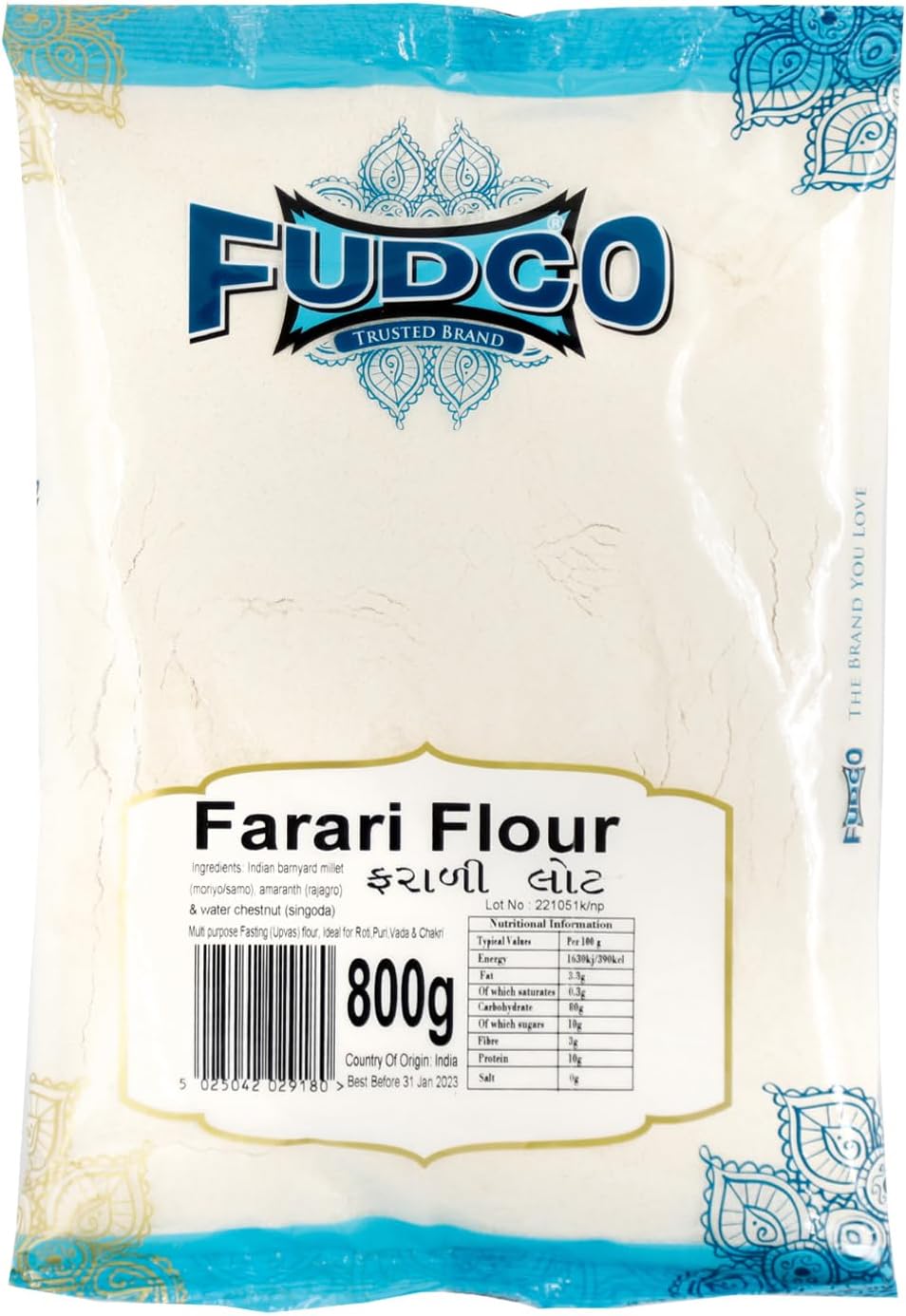 Fudco Farari-Mehl 800 g – Fastenfreundliche Hirse- und Wasserkastanienmehlmischung