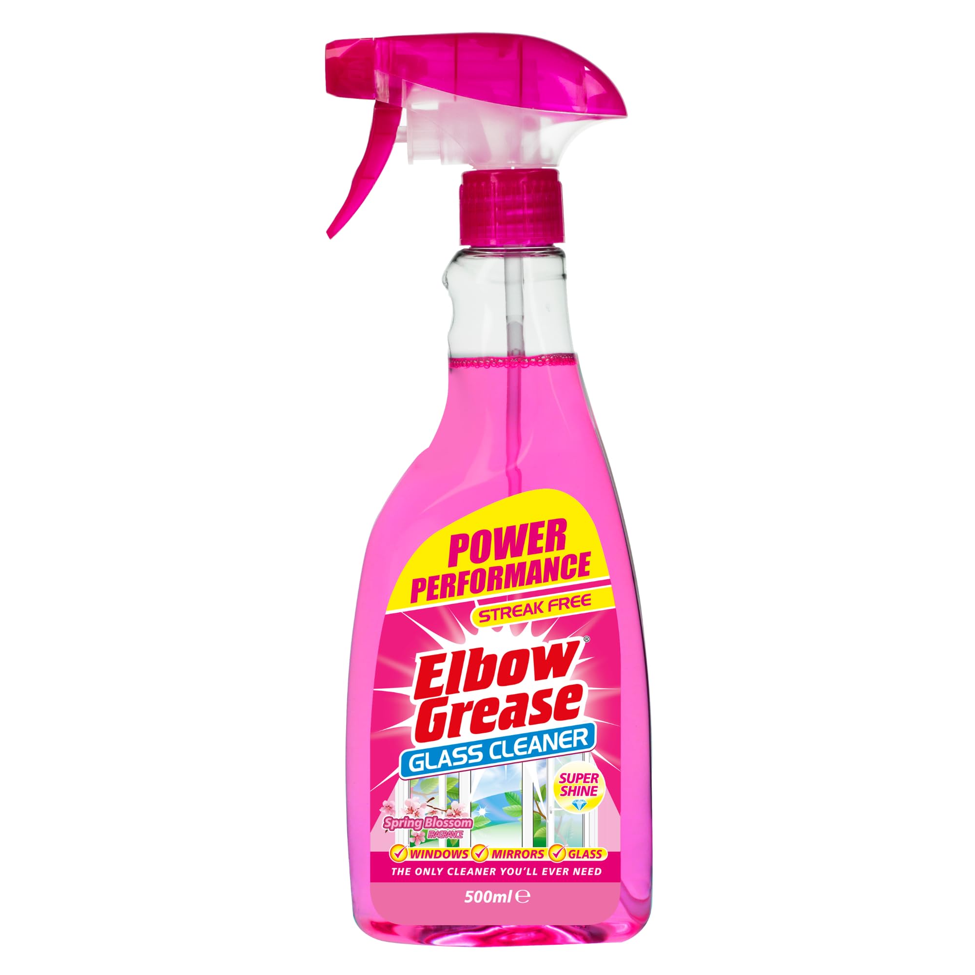 Elbow Grease Pink Glasreiniger – 500 ml streifenfreies Spray für Fenster, Spiegel und Glas