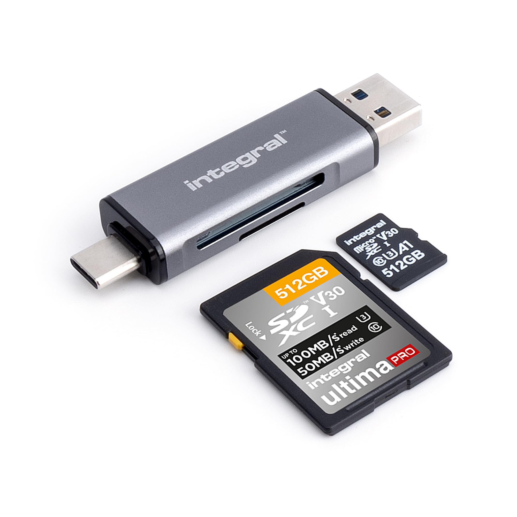 Integrierter Dual USB 3.0 & USB C microSD/SD-Kartenleser - INCRUSB3.2ACSDMSDR
