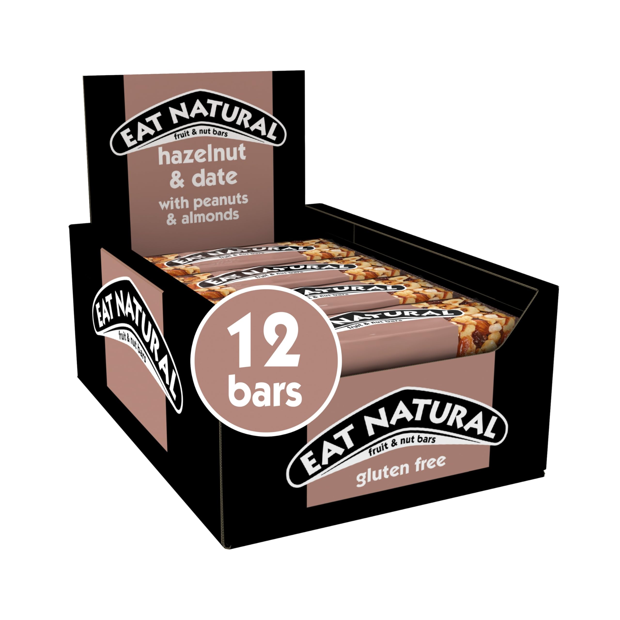 Eat Natural Haselnuss & Dattel mit Erdnüssen & Mandeln Frucht- & Nussriegel 12 x 40 g