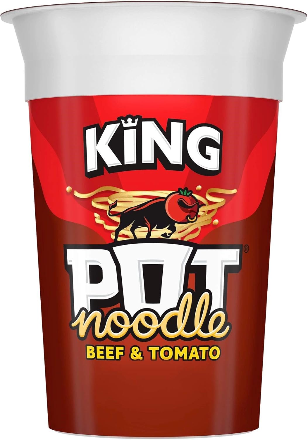 Pot Noodle Beef & Tomato Flavour King Pot – 12 x 114 g vegetarische Instantnudeln