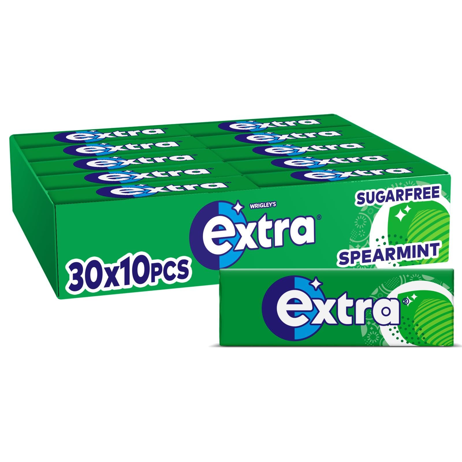 Extra - Spearmint Sugar Free Chewing Gum (300 Pieces, 30 Packs)
