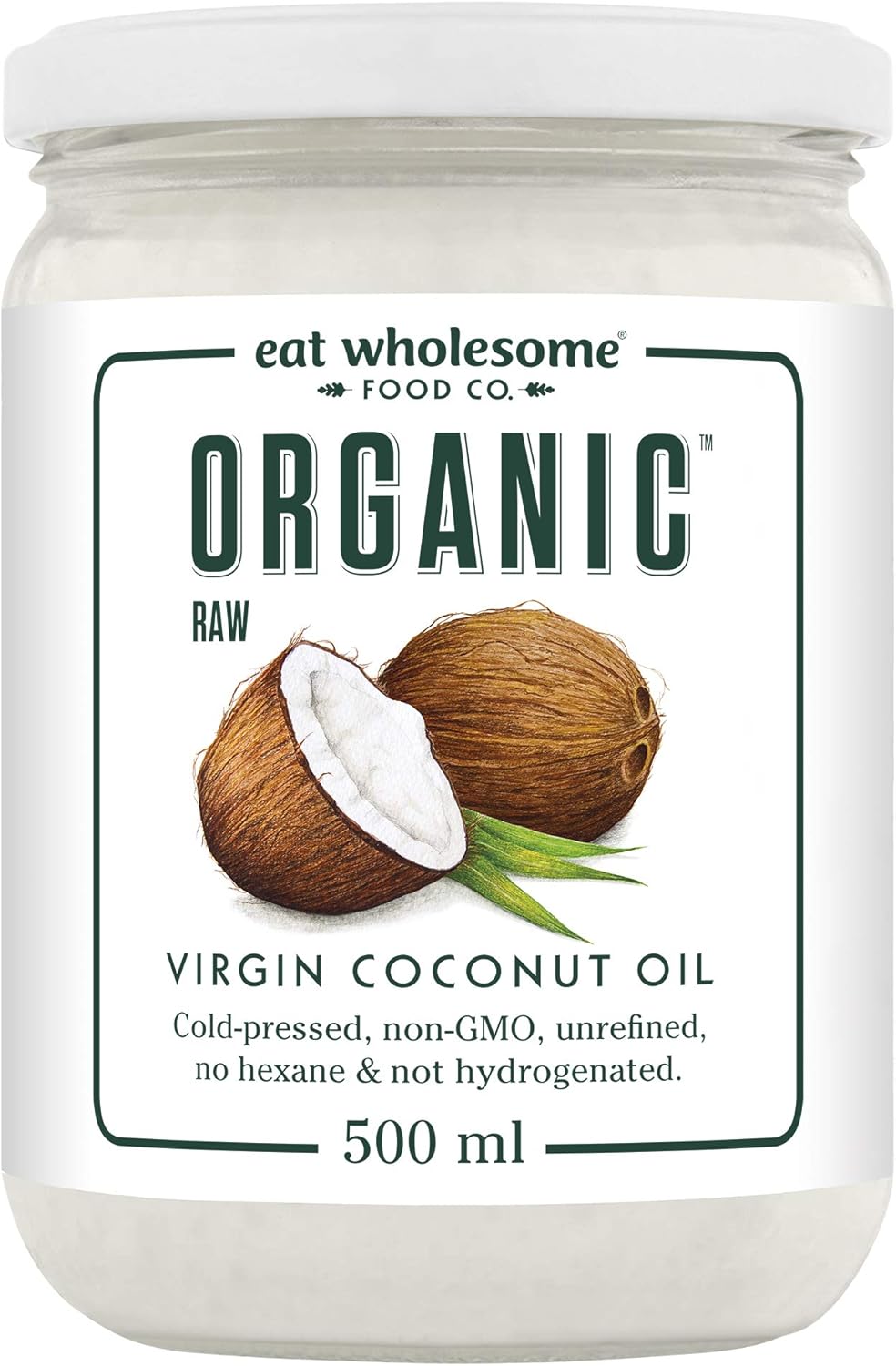 Eat Wholesome – Bio-Kokosnussöl, kaltgepresst (500 ml)